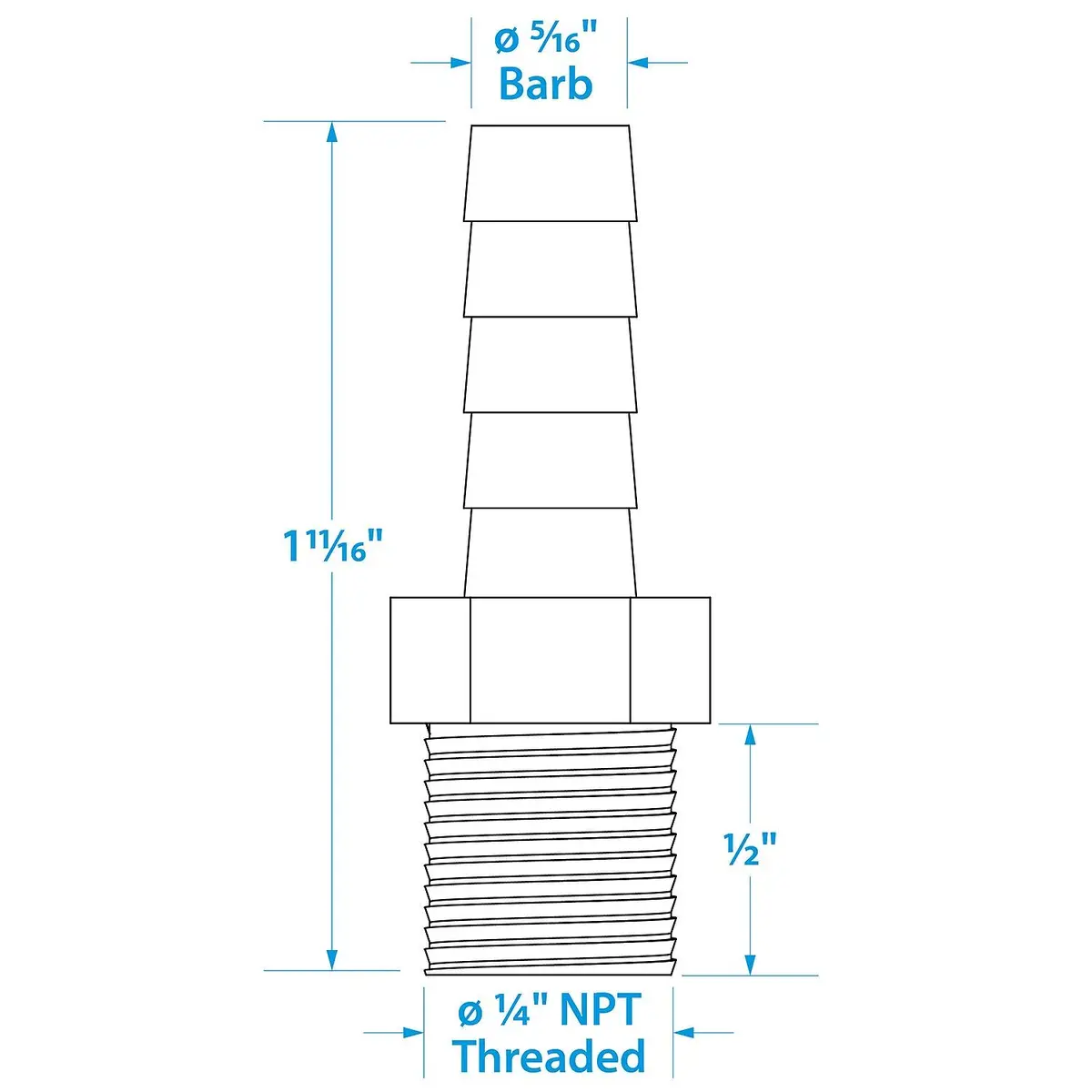 Seachoice 50-20811 Brass Male Hose Barb 1