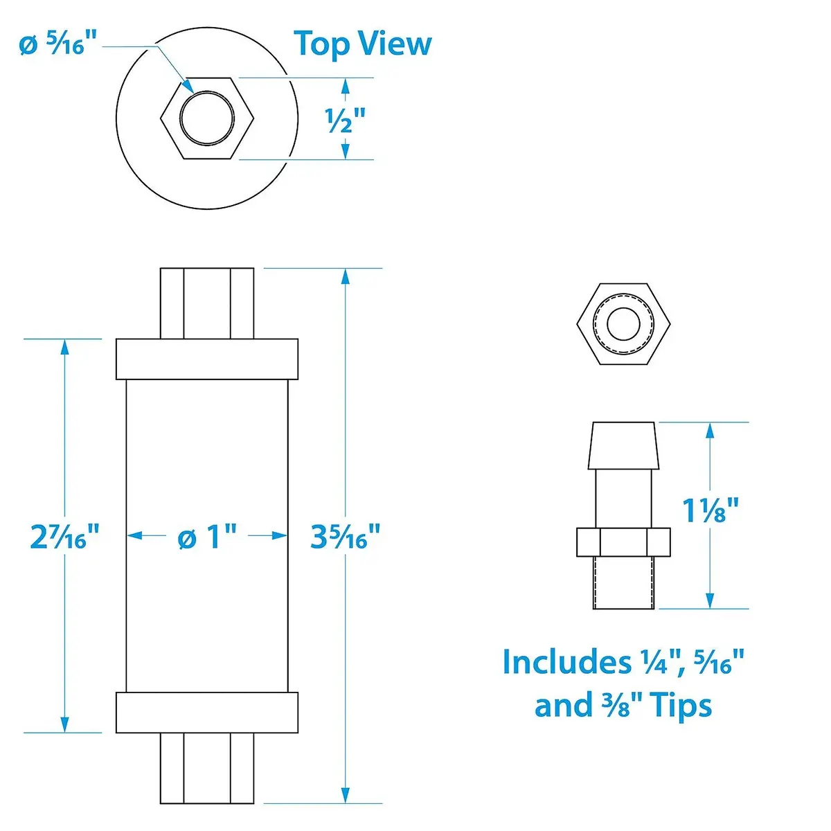 Seachoice 20941 In-Line Fuel Filter, Clear Body, Universal Fit 1