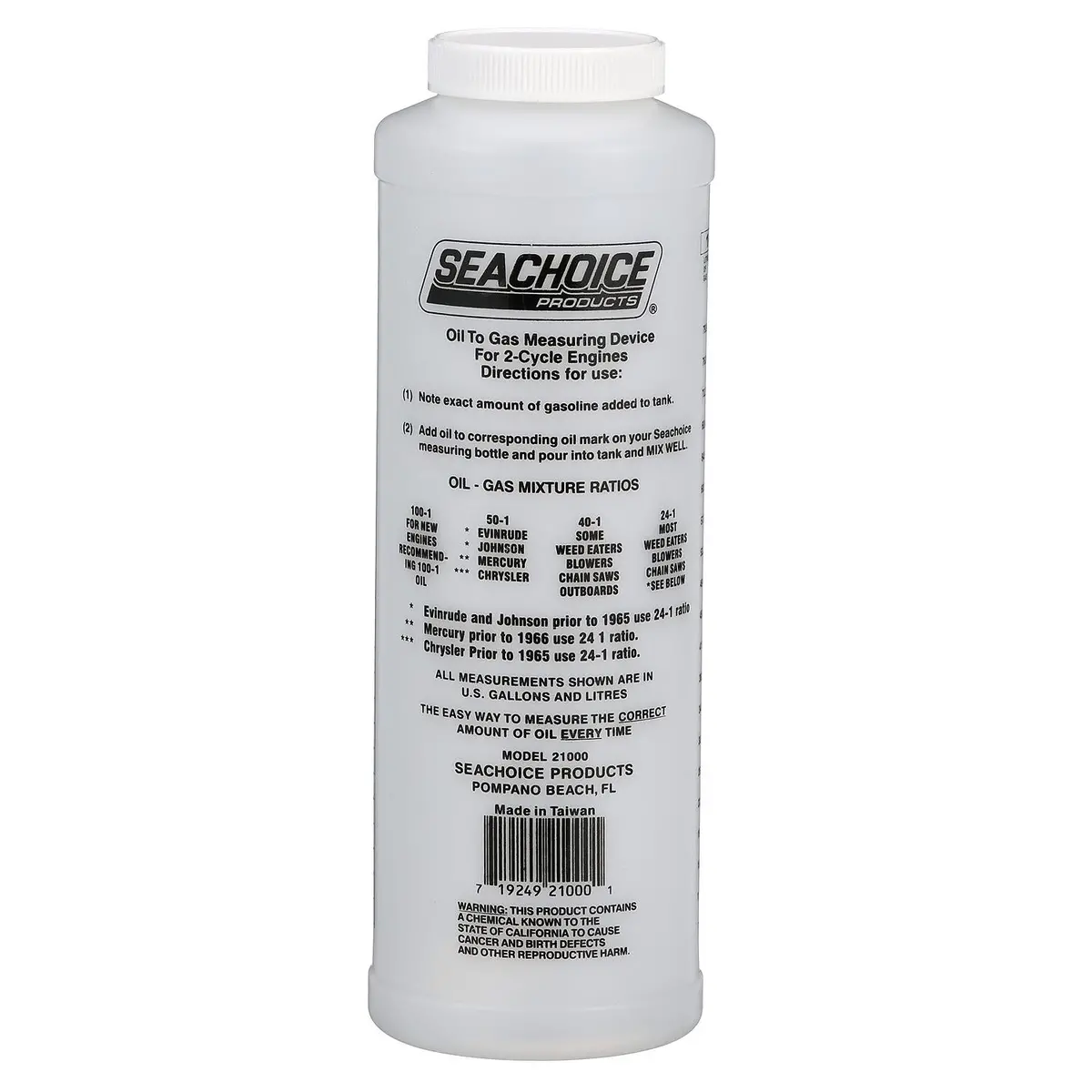 Seachoice 21000 2-Cycle Engine, Oil To Gas Measuring Container, 32 Oz., Wide Mouth Bottle 2