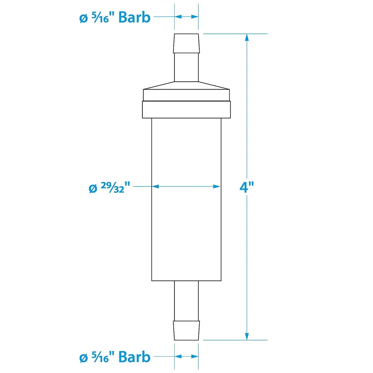 Seachoice 21111 In-Line Fuel Filter, 5/16 In., Plastic, Outboard, 20 Micron 1