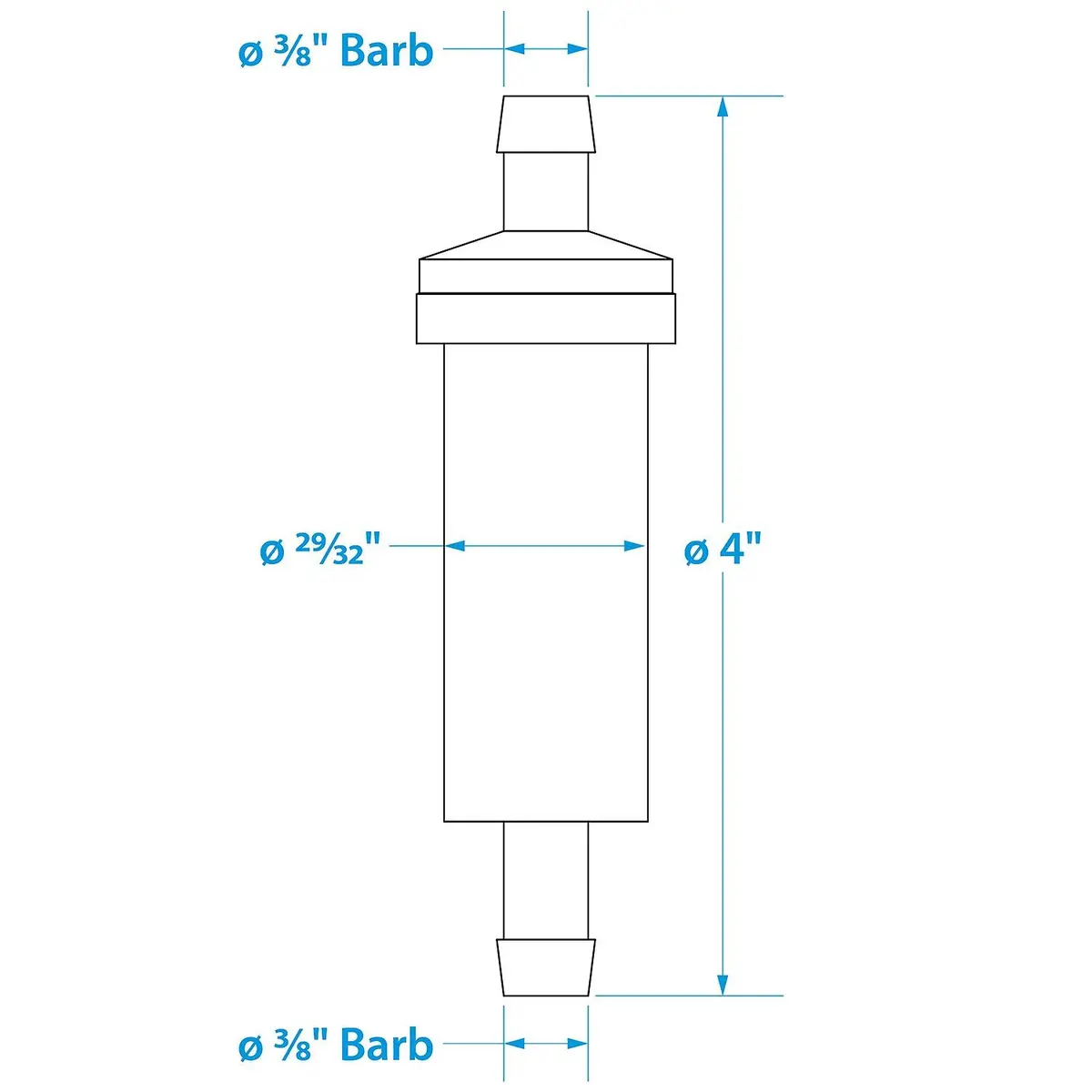 Seachoice 21121 In-Line Fuel Filter, 3/8 In., Plastic, Outboard, 20 Micron 1