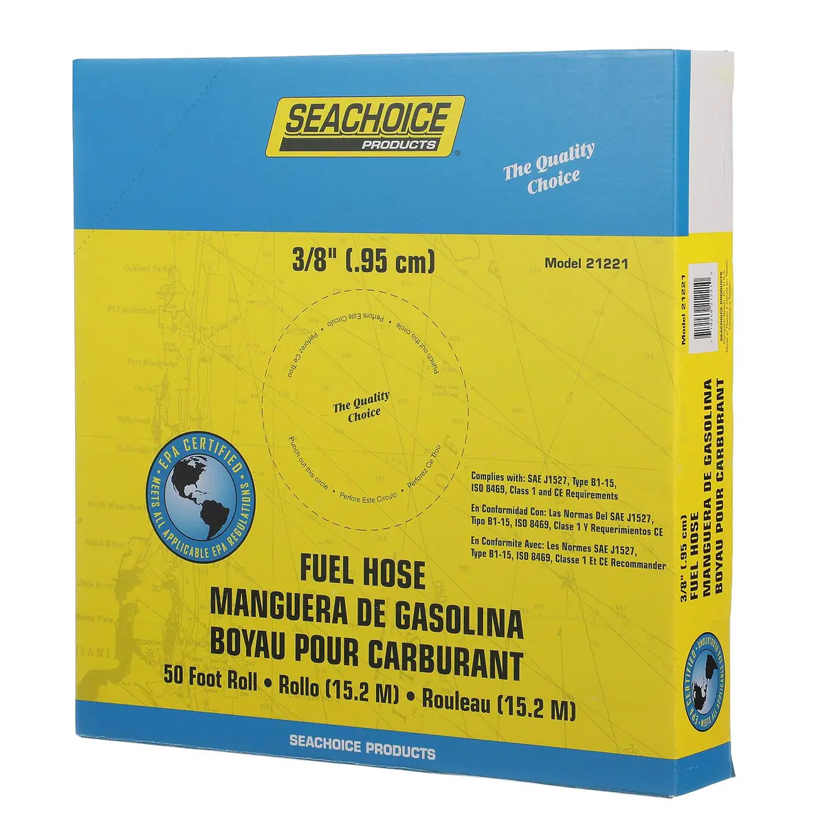 Seachoice 21221 Fuel Hose Epa Compliant, For Repair & Replacement On Outboard Engines, Type B1-15 1