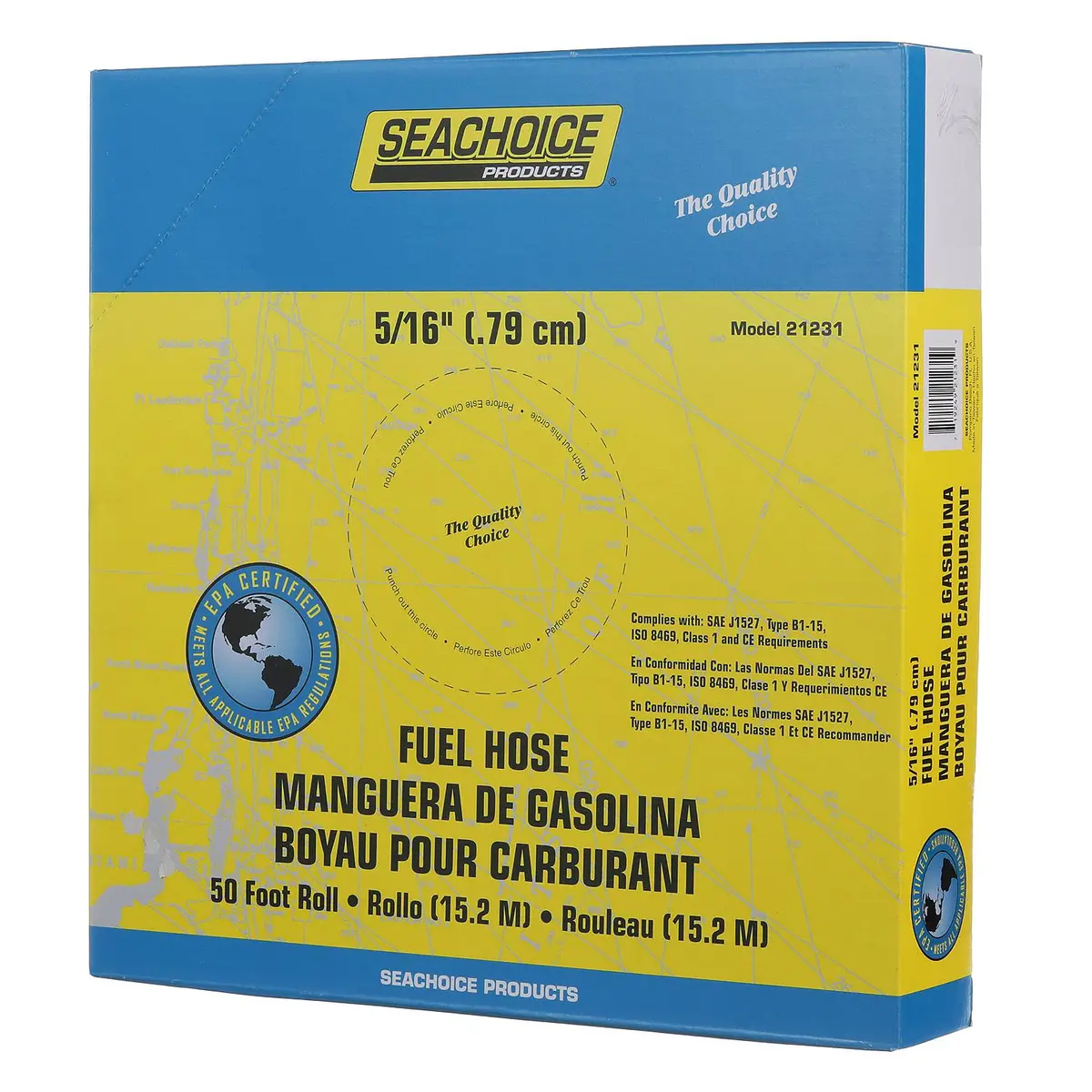 Seachoice 21231 Fuel Hose Epa Compliant, For Repair & Replacement On Outboard Engines, Type B1-15 1