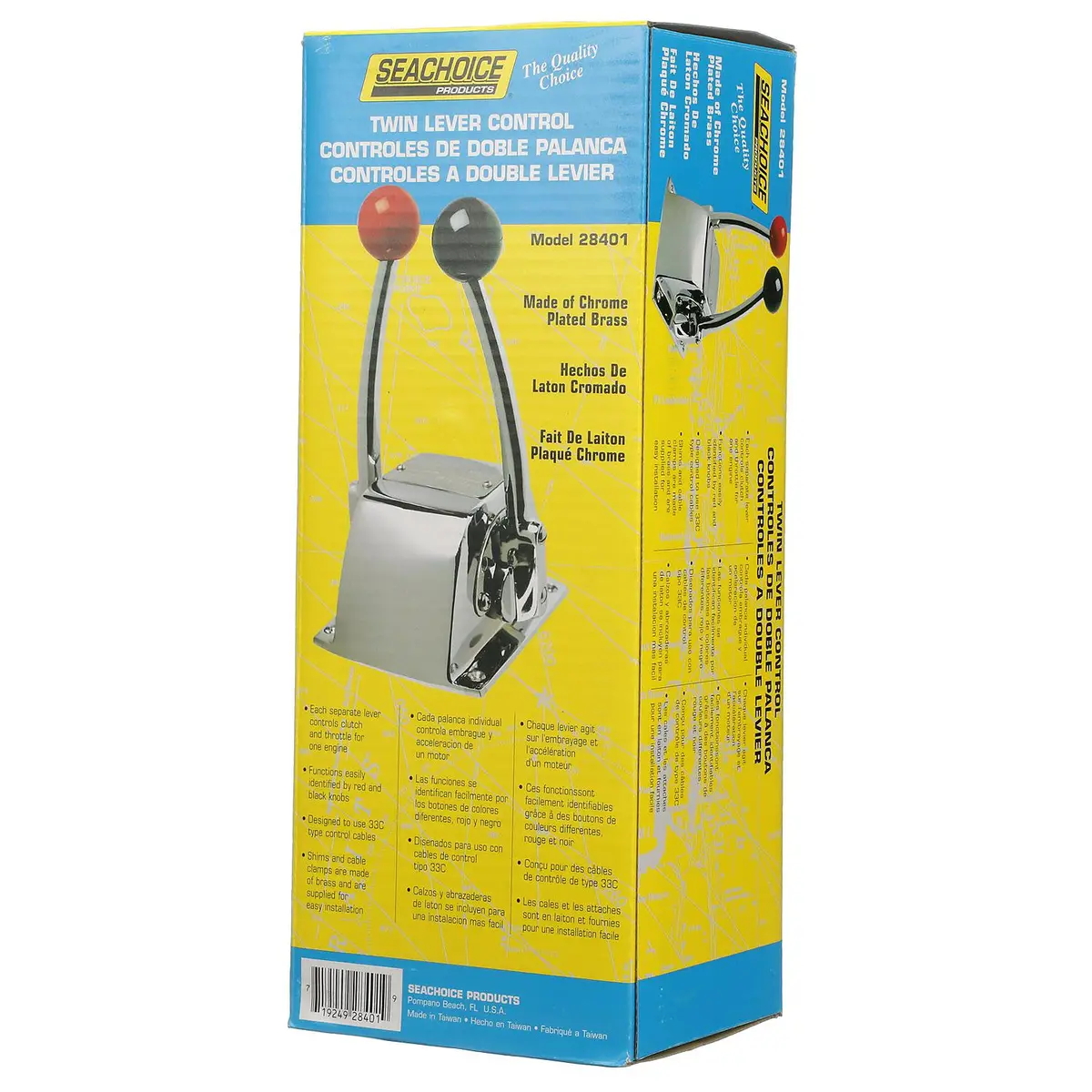 Seachoice 28401 Chrome Plated Brass Twin Lever, Single Station Control 1