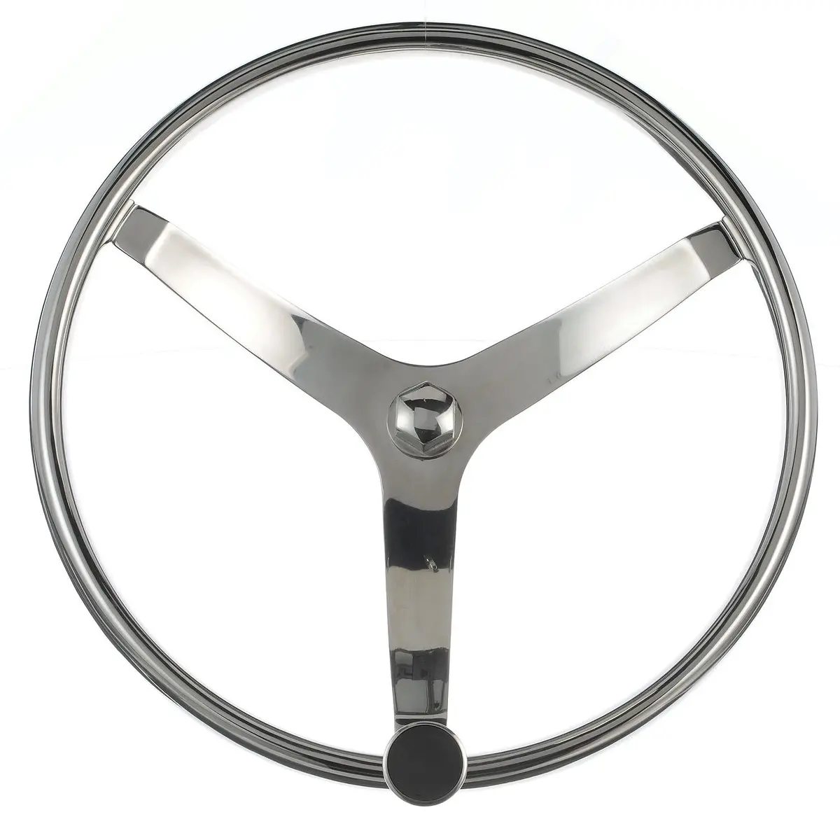 Seachoice 28531 Stainless Steel Sports Steering Wheel With Turning Knob 1