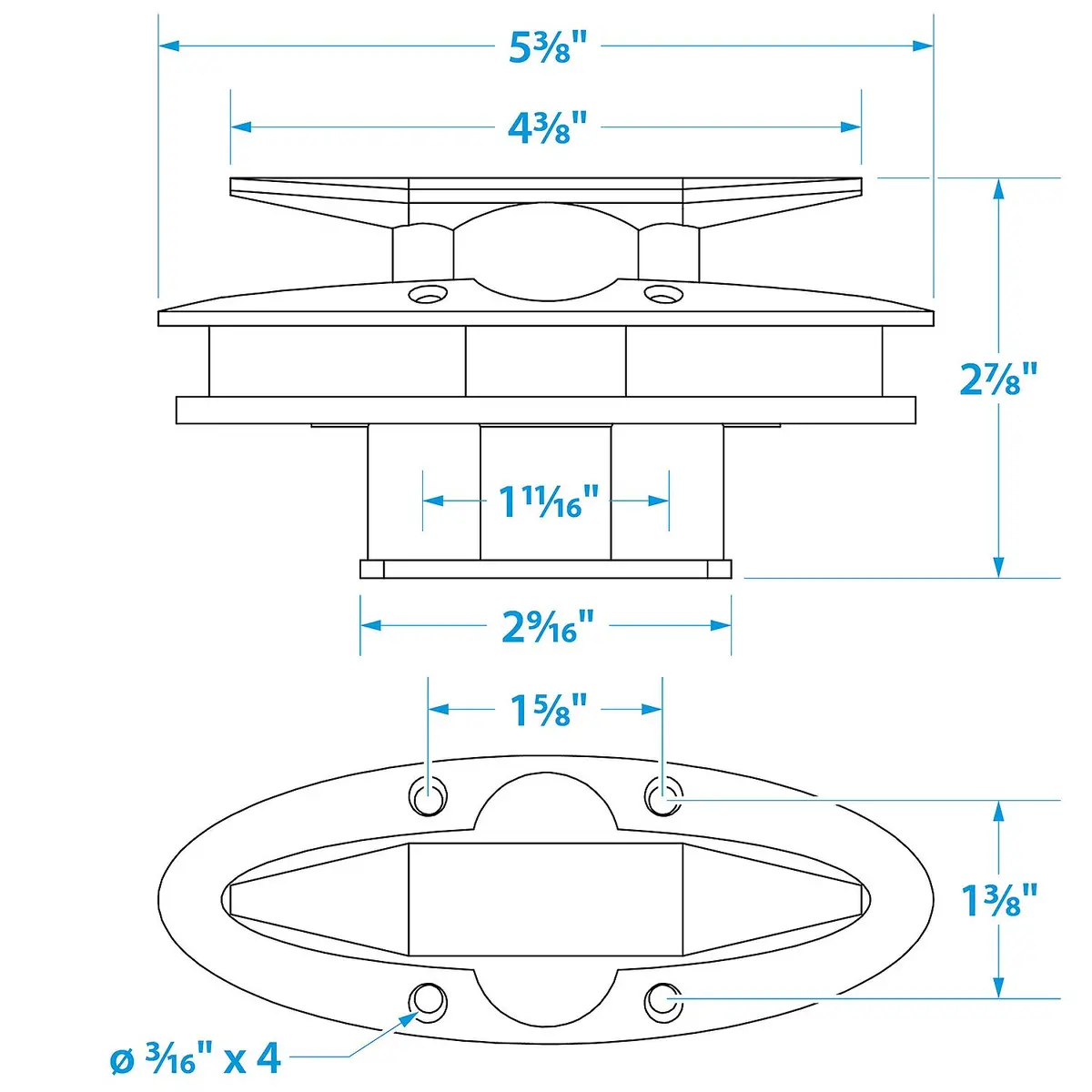 Seachoice 50-30061 Stainless Steel Flush Pull Up Cleat 2