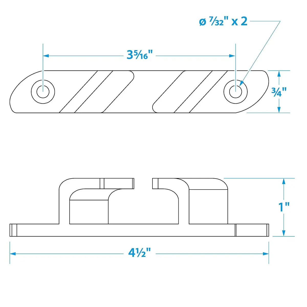 Seachoice 31251 Stainless Steel Bow Chocks Fit Line Up To 5/8" (2 Per Pack) 1