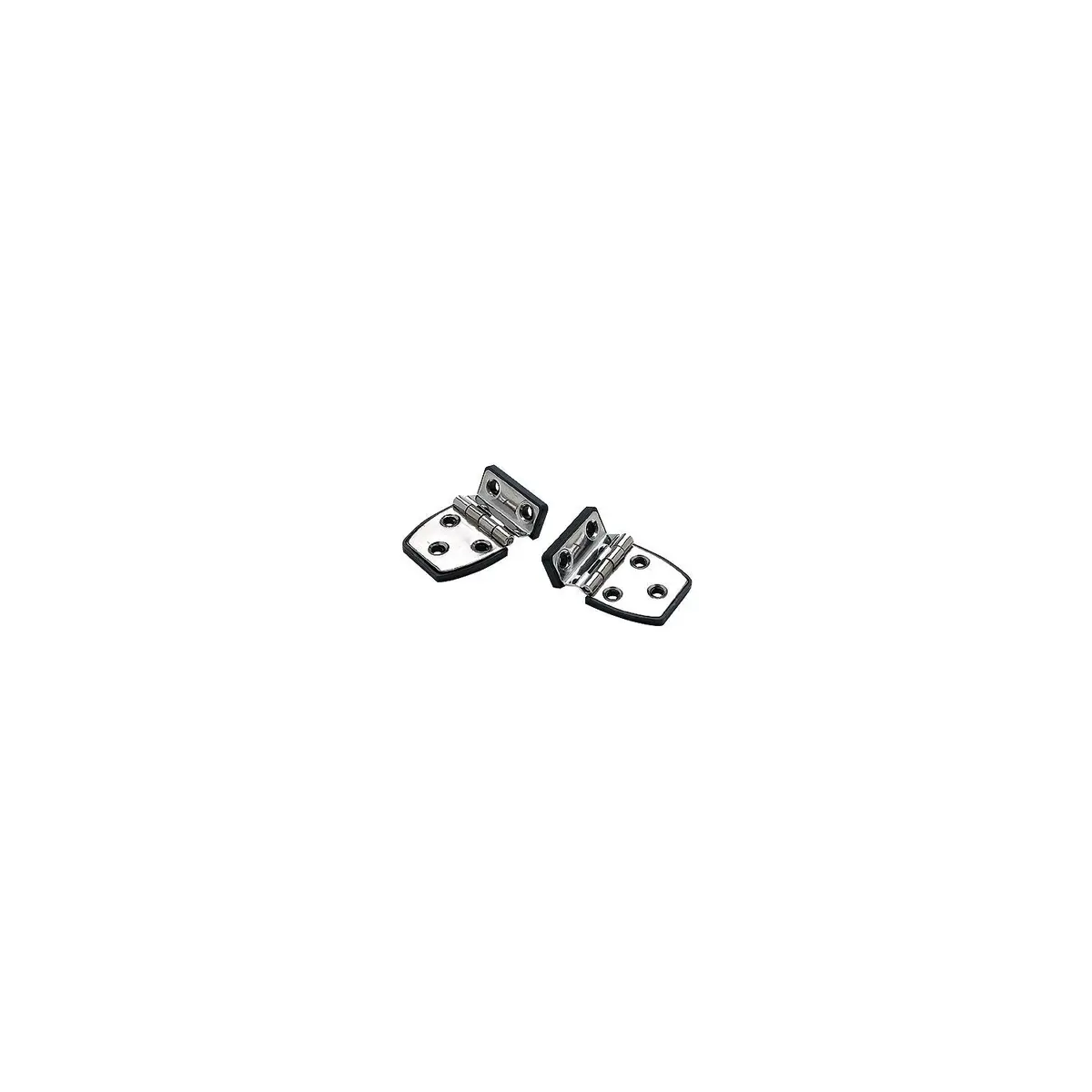 Seachoice 34471 Offset Side Hinges, (2) 2-1/4" X 1-1/2" Polished Ss W/Black Nylon Base Plate 1
