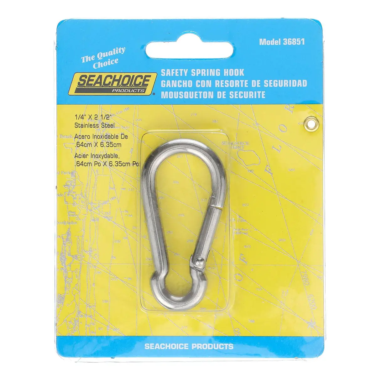 Seachoice 36851 Stainless Steel Safety Spring Hook 1