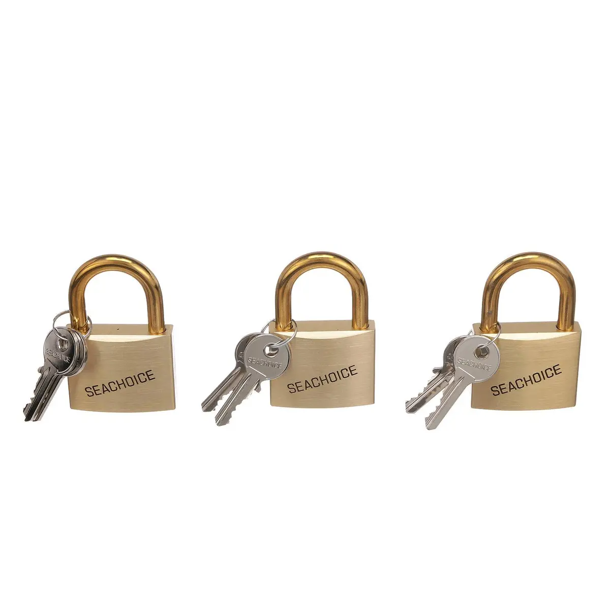 Seachoice 37331 2" Keyed-Alike Solid Brass Padlocks (3 Per Card) 1