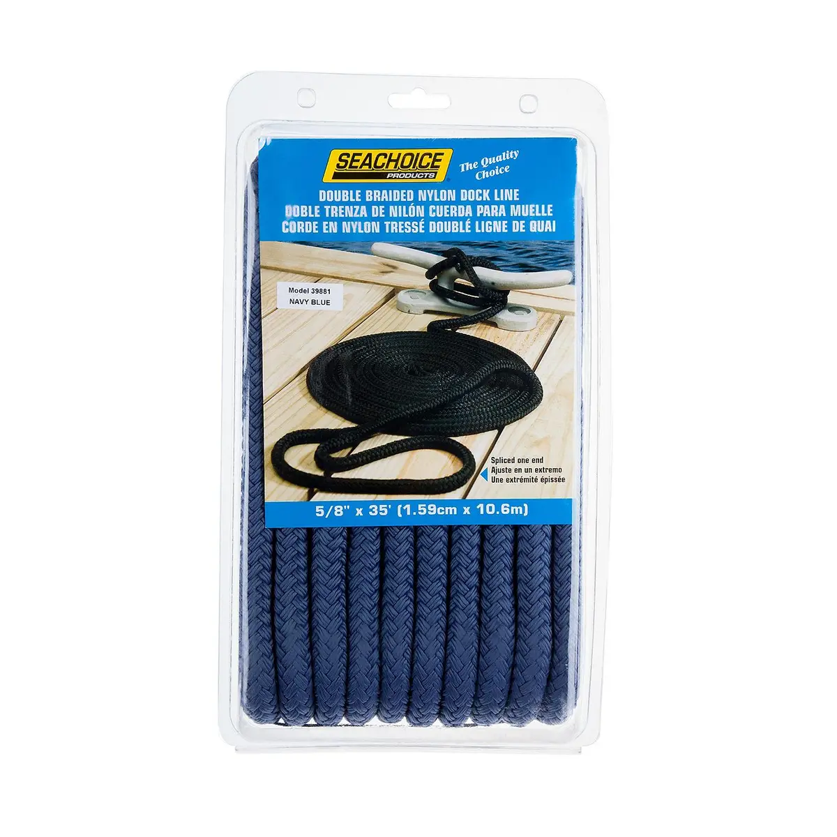 Seachoice 39881 Double Braid Nylon Dock Line 3/8" X 15' Purple 1