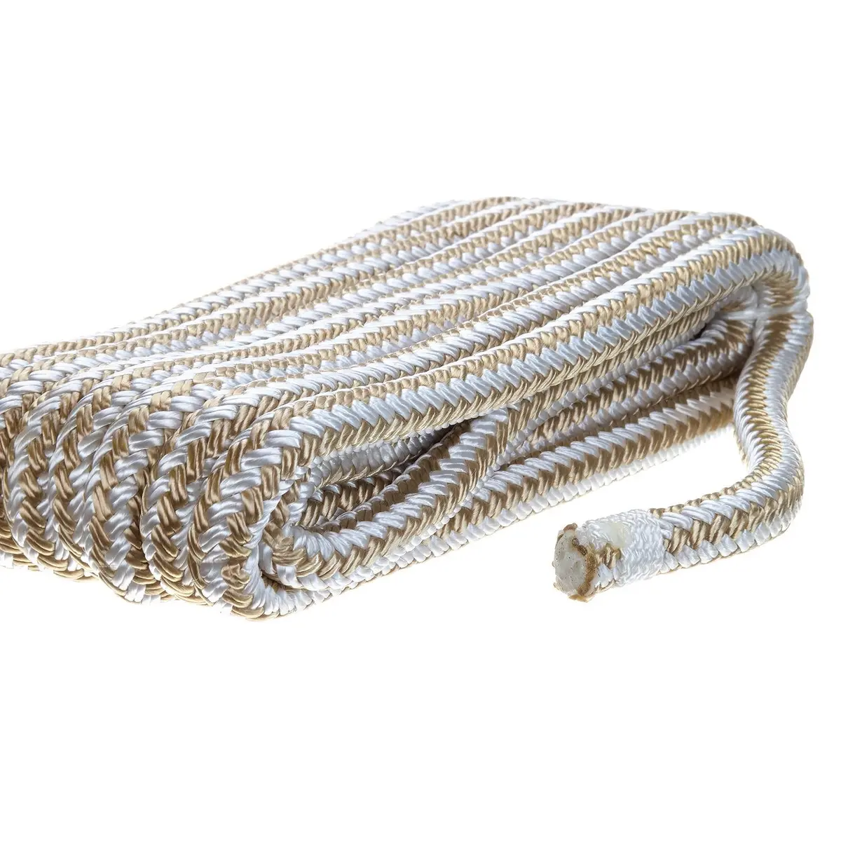 Seachoice 40011 Double Braid Nylon Dock Line 3/8" X 15' Gold/White 1