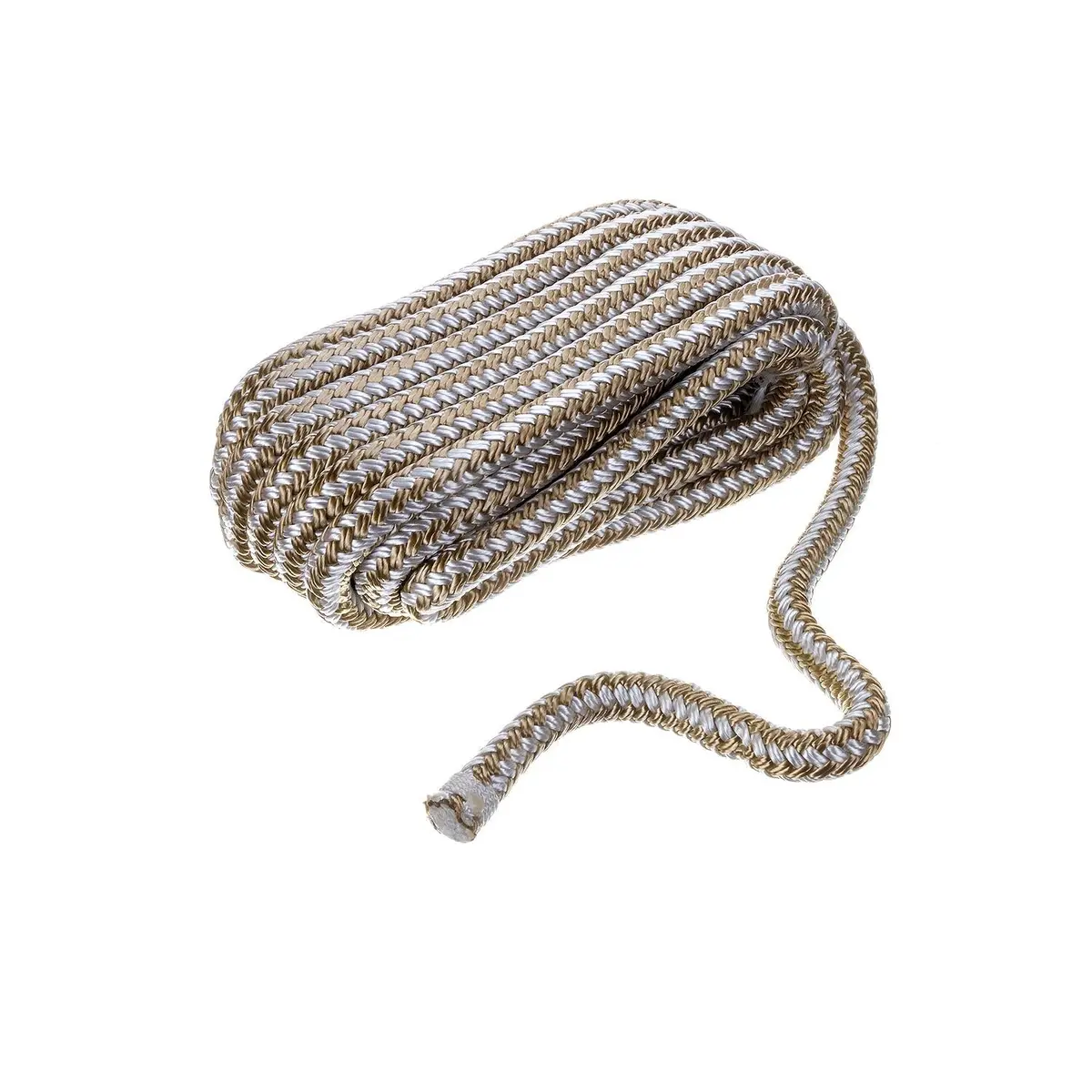 Seachoice 40041 Double Braid Nylon Dock Line 1/2" X 25' Gold/White 2