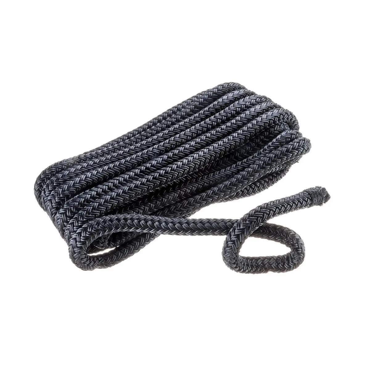 Seachoice 40961 Double Braided Nylon Fender Line 3/8" X 6', Black (2 Per Pack) 1