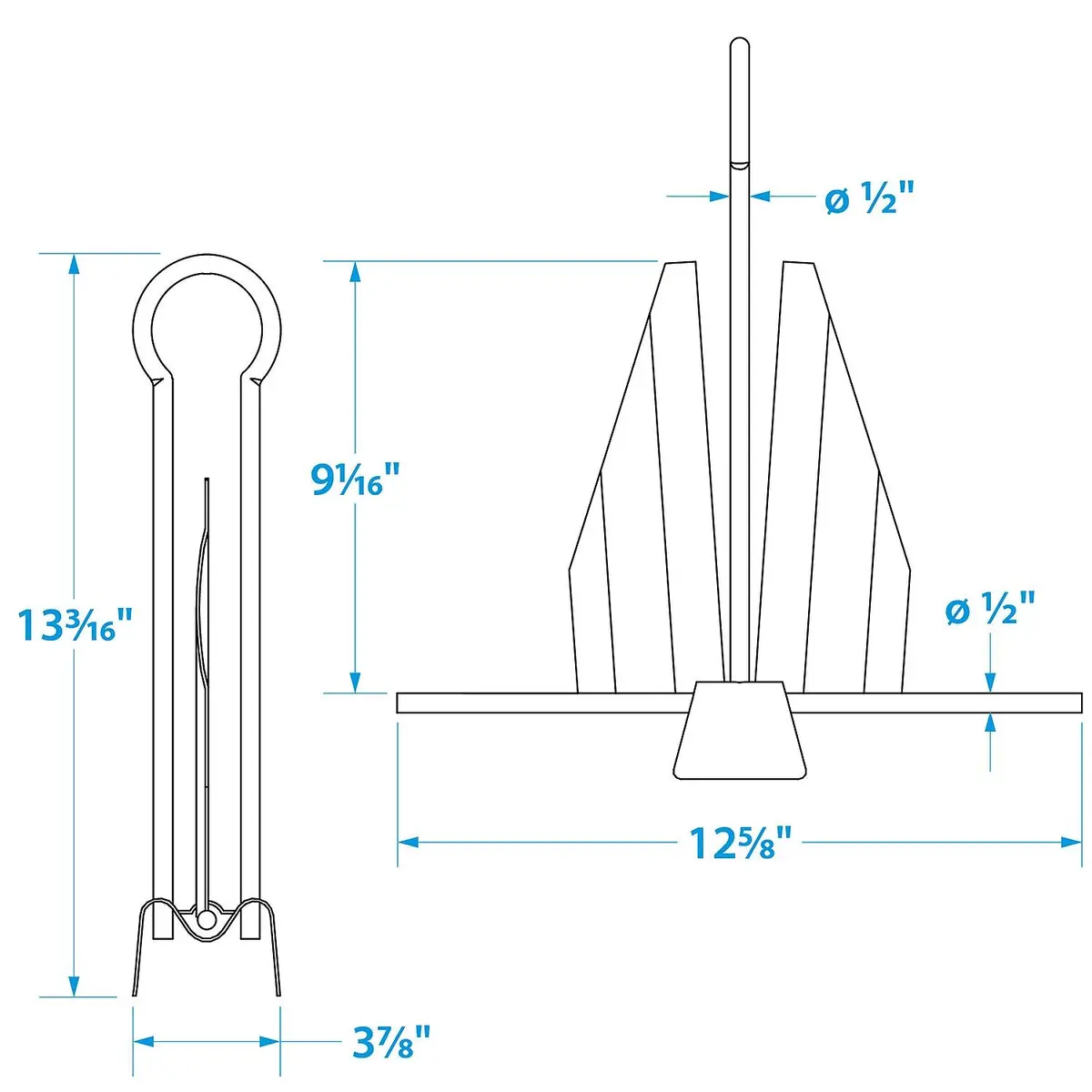 Seachoice 41610 Hot Dipped Galvanized Utility Anchor, Size 7E 2