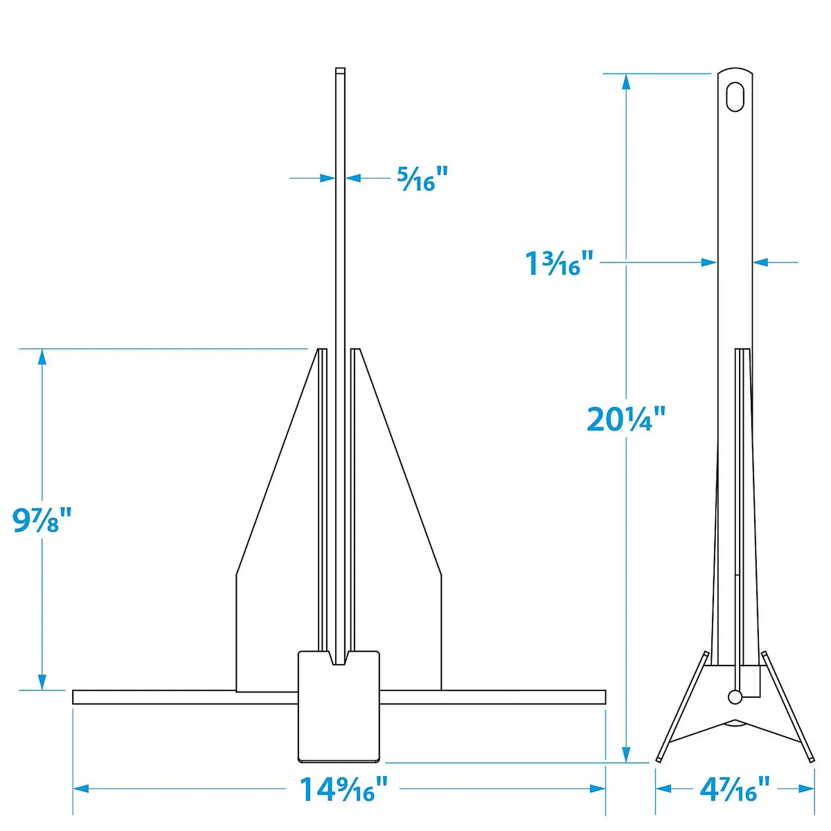Seachoice 41710 Hot Dipped Galvanized Deluxe Anchor, Size 4S 1