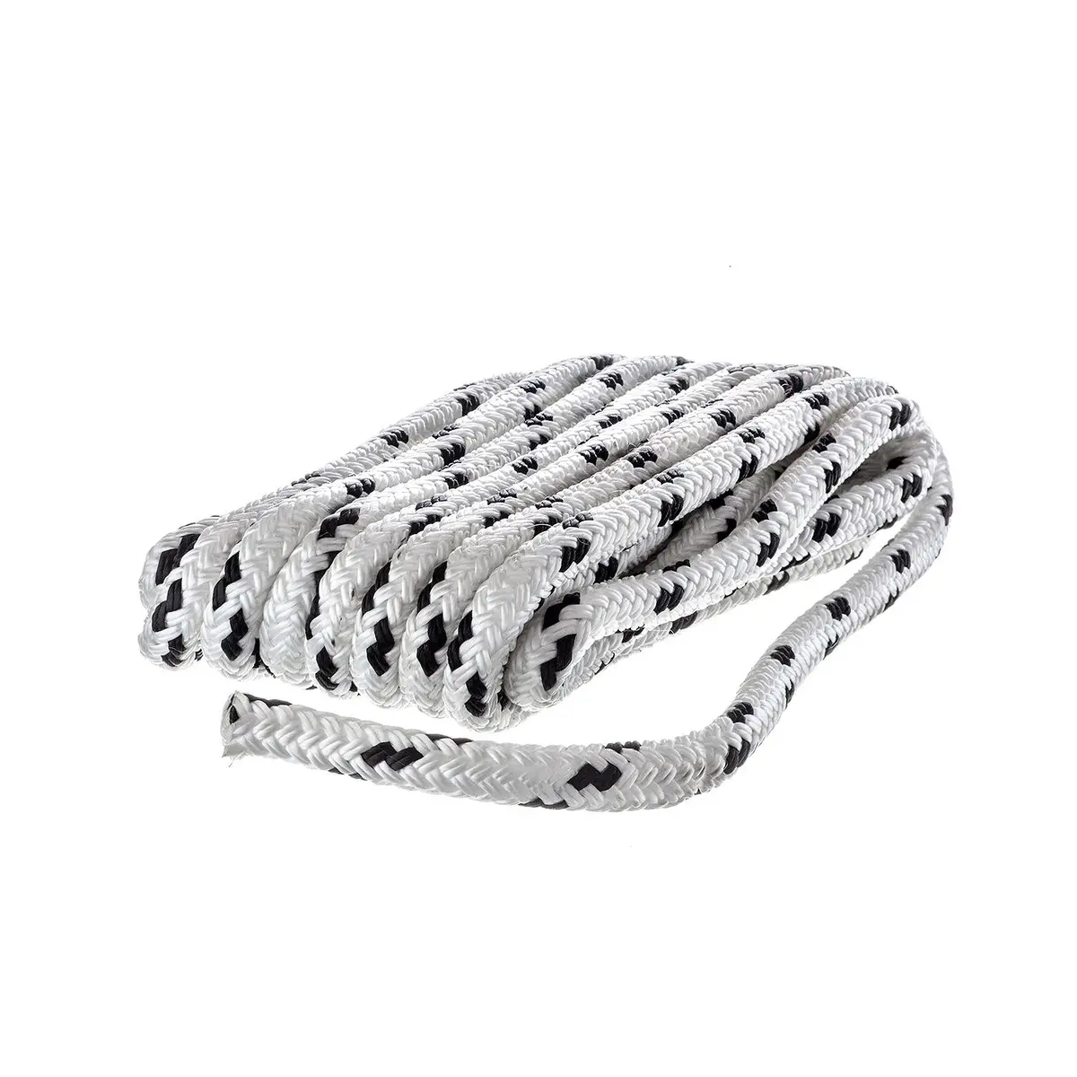 Seachoice 42401 Double Braided 100% Mfp Dock Line 3/8" X 15' White W/Black, Tracer 1