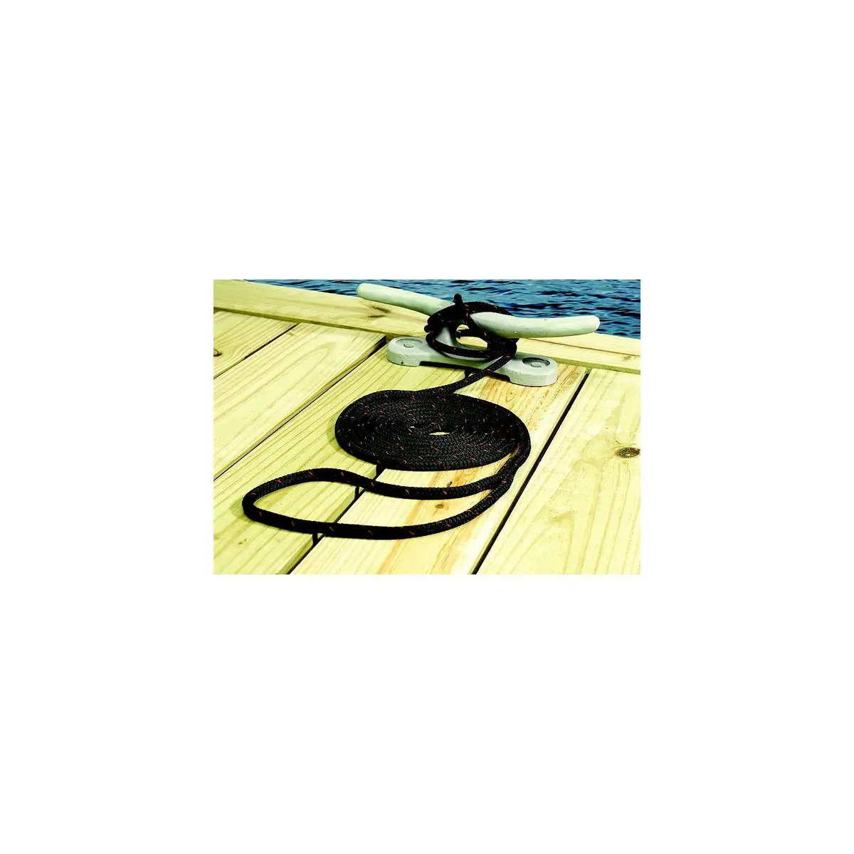 Seachoice 42451 Double Braided 100% Mfp Dock Line 3/8" X 15' Burgundy W/Black, Tracer 1