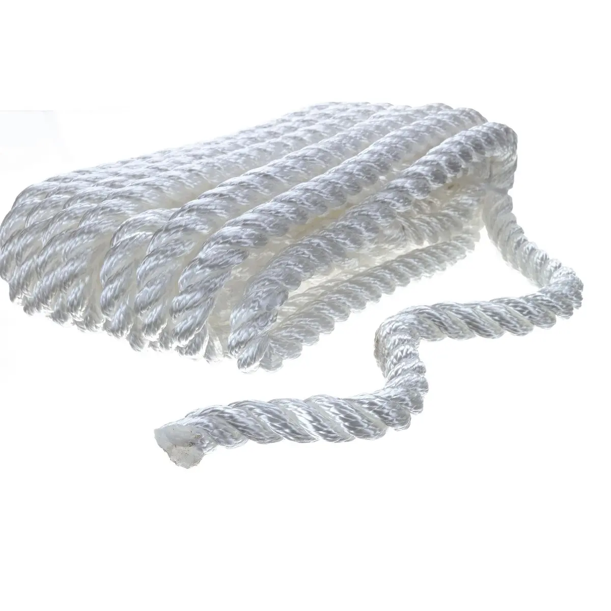 Seachoice 42561 3-Strand Twisted Nylon Dock Line, 1/2" X 20', White 1