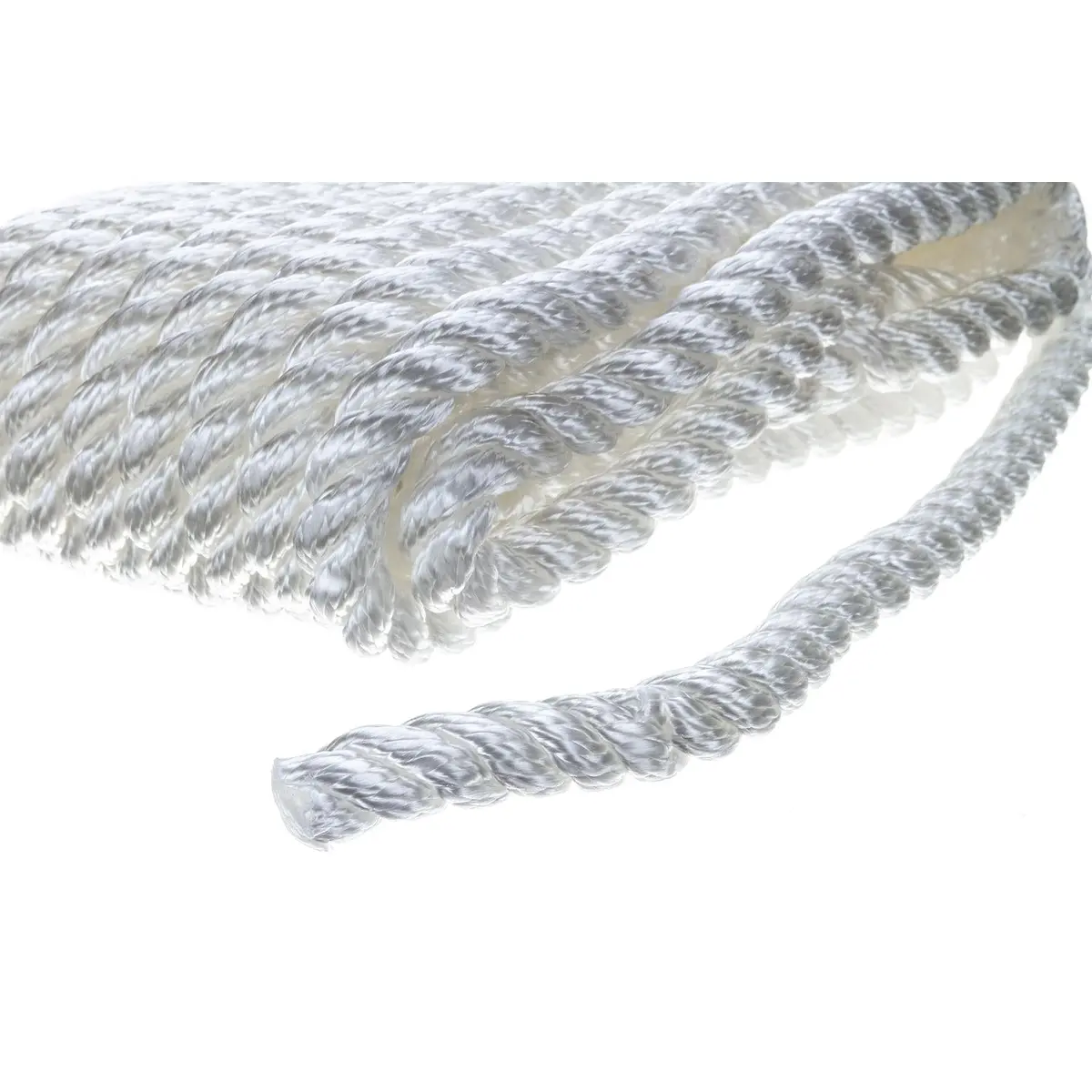 Seachoice 42571 3-Strand Twisted Nylon Dock Line, 1/2" X 25', White 2
