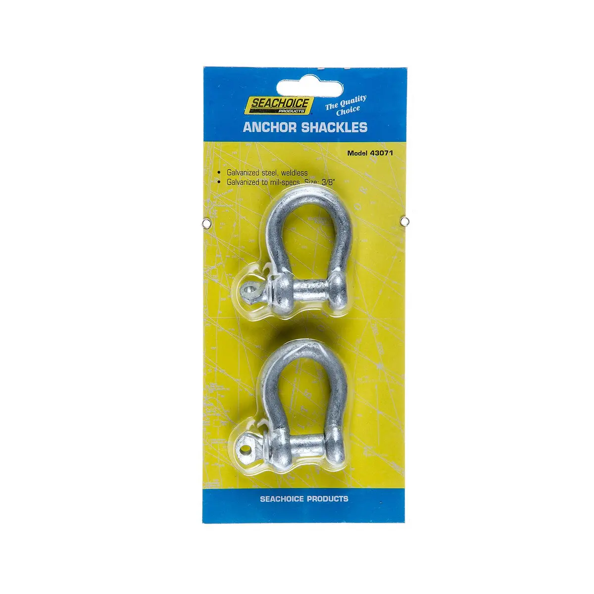 Seachoice 43071 Galvanized Anchor Shackle 3/8", 2-Pack 1