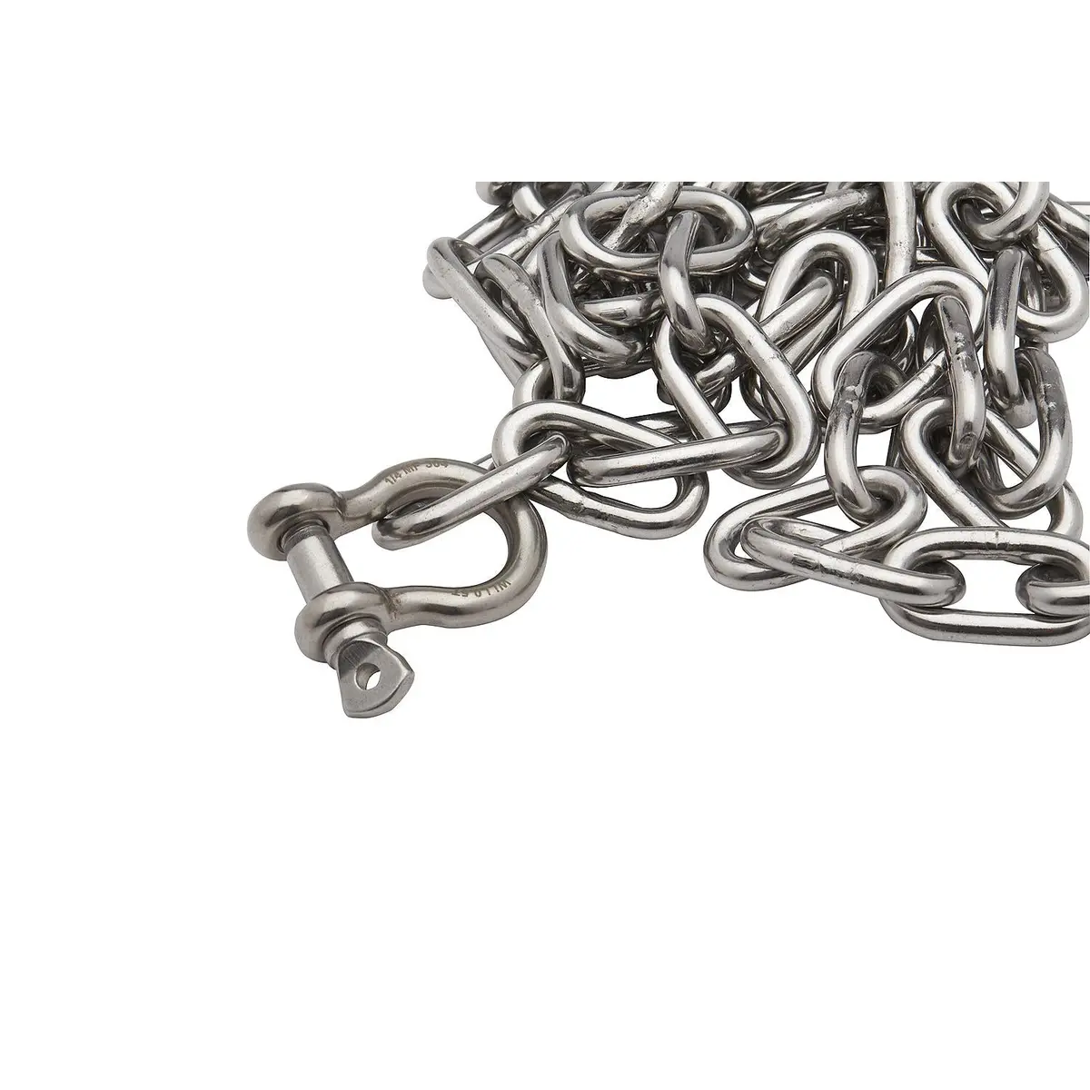Seachoice 44103 Stainless Steel Anchor Lead Chain, 3/16" X 4', 1/4" Shackle 1