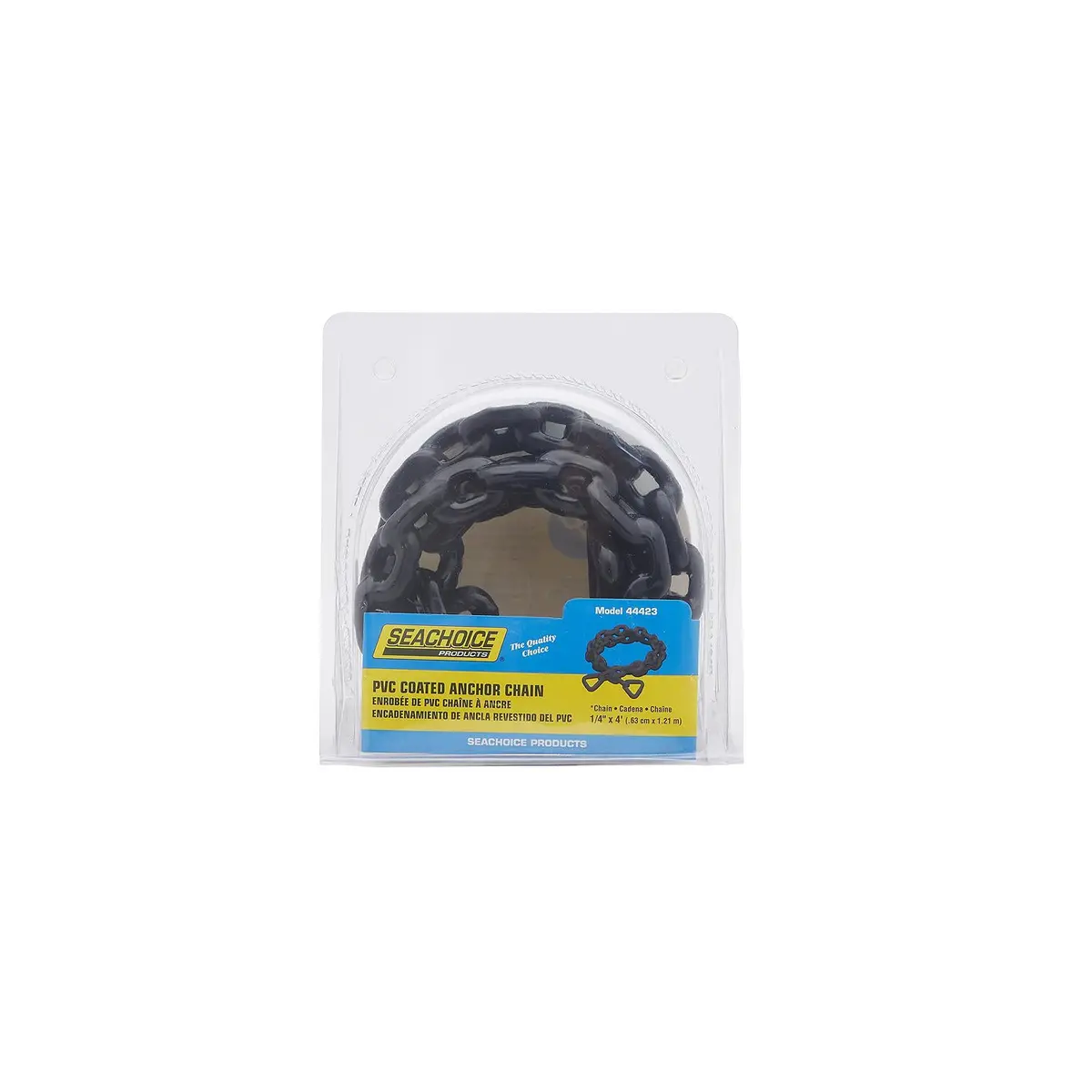 Seachoice 44423 Black Pvc Coated Galvanized Anchor Lead Chain 1/4" X 4' 1