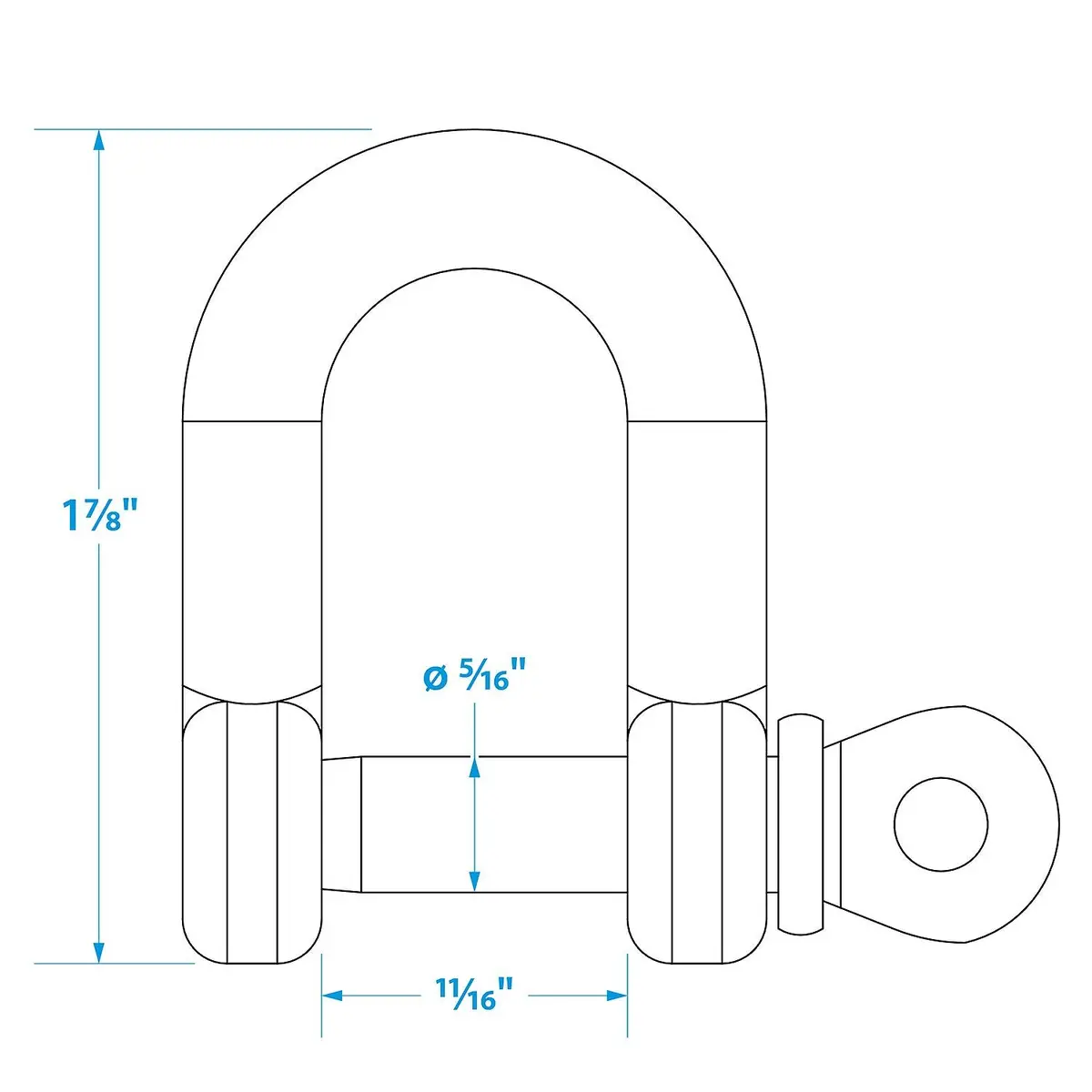 Seachoice 50-44601 Stainless Steel "D" Anchor Shackle 1