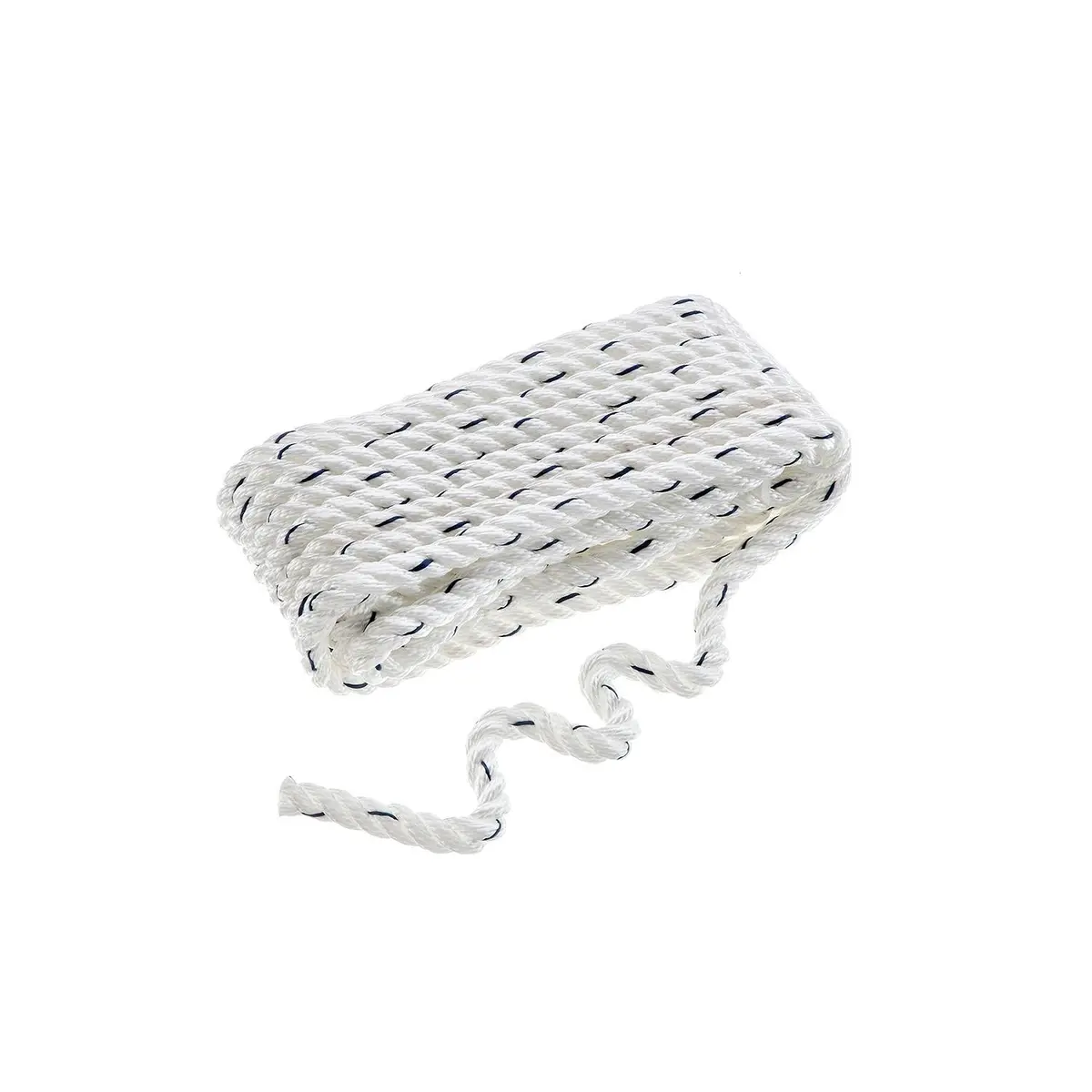 Seachoice 47521 Premium 3-Strand Twisted Nylon Dock Line, White W/ Blue Tracer, 3/8" X 20' 2