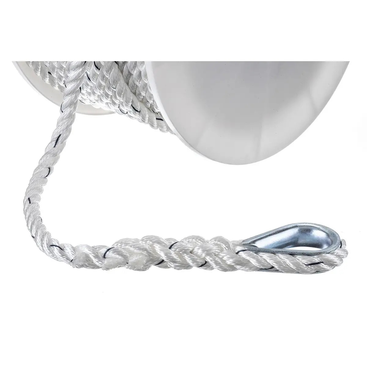 Seachoice 47741 Premium 3-Strand Twisted Nylon Anchor Line White W/ Blue Tracer, 1/2" X 150' 1