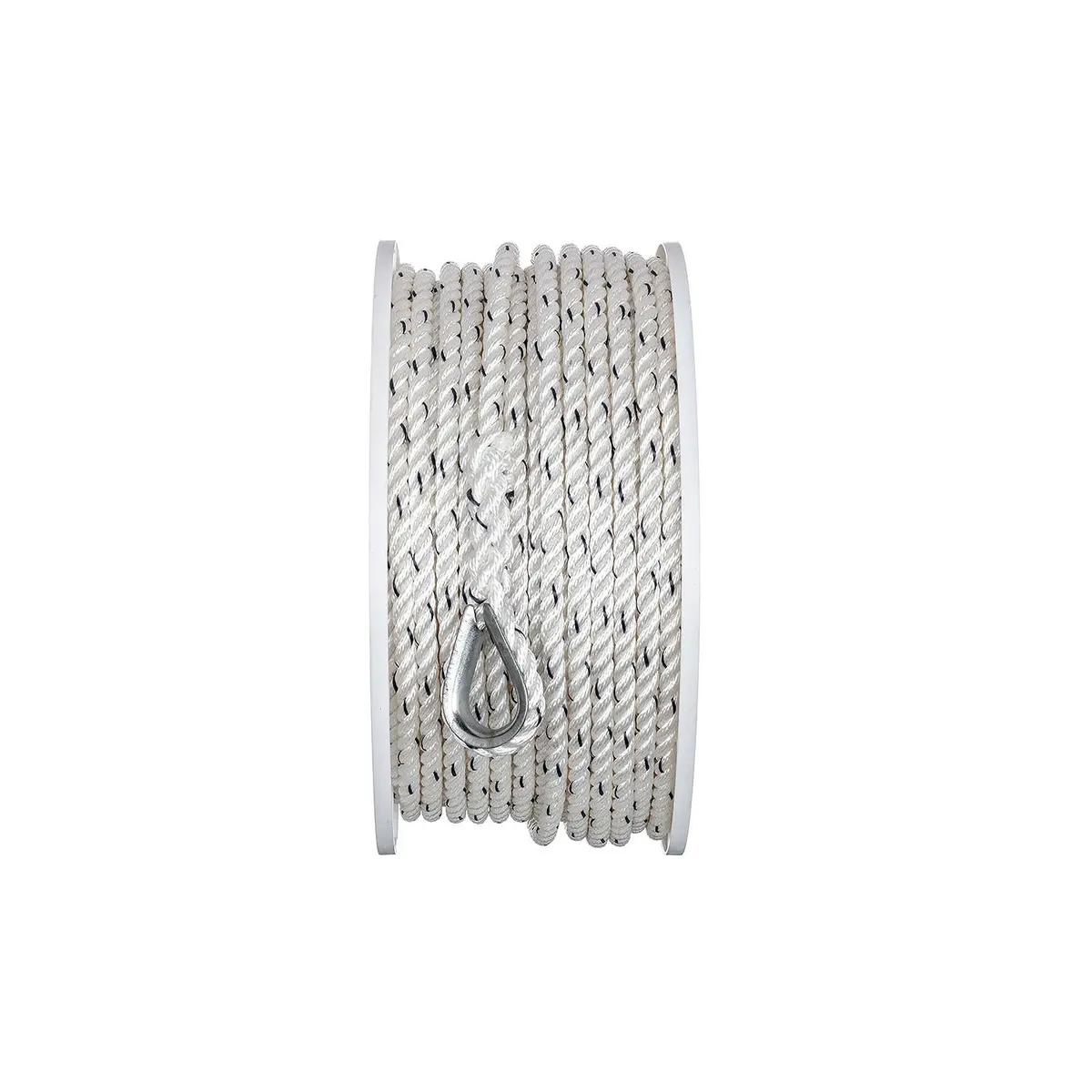 Seachoice 47911 Premium 3-Strand Twisted Nylon Anchor Line White W/ Blue Tracer, 3/8" X 200' 2