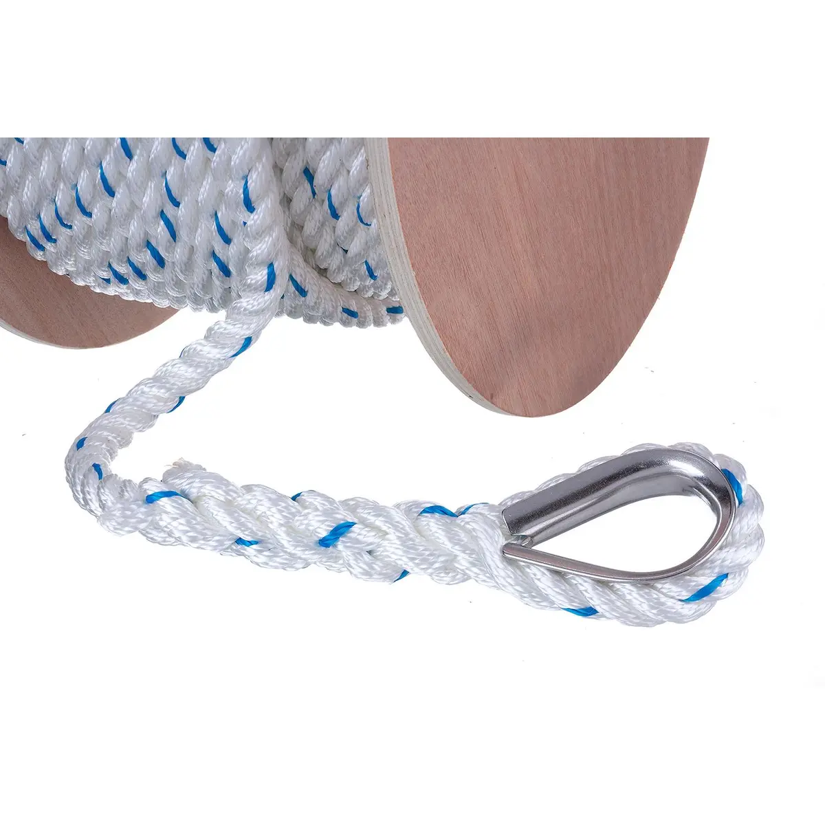 Seachoice 47921 Premium 3-Strand Twisted Nylon Anchor Line White W/ Blue Tracer, 5/8" X 200' 1