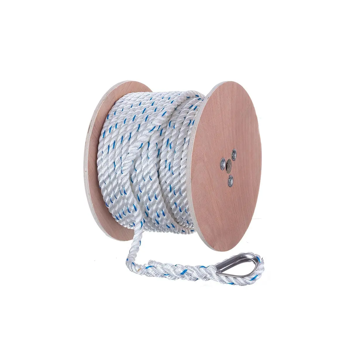 Seachoice 47921 Premium 3-Strand Twisted Nylon Anchor Line White W/ Blue Tracer, 5/8" X 200' 2