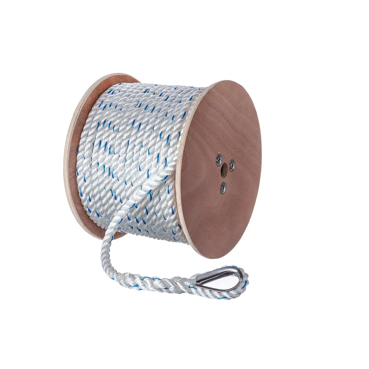 Seachoice 47931 Premium 3-Strand Twisted Nylon Anchor Line White W/ Blue Tracer, 5/8" X 250' 2