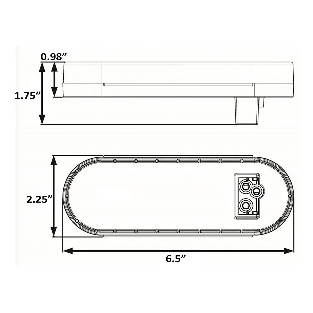 Seachoice Stl12rksch 52831 Led 6" Oval Sealed Tail Light Kit For Flush Mount 1