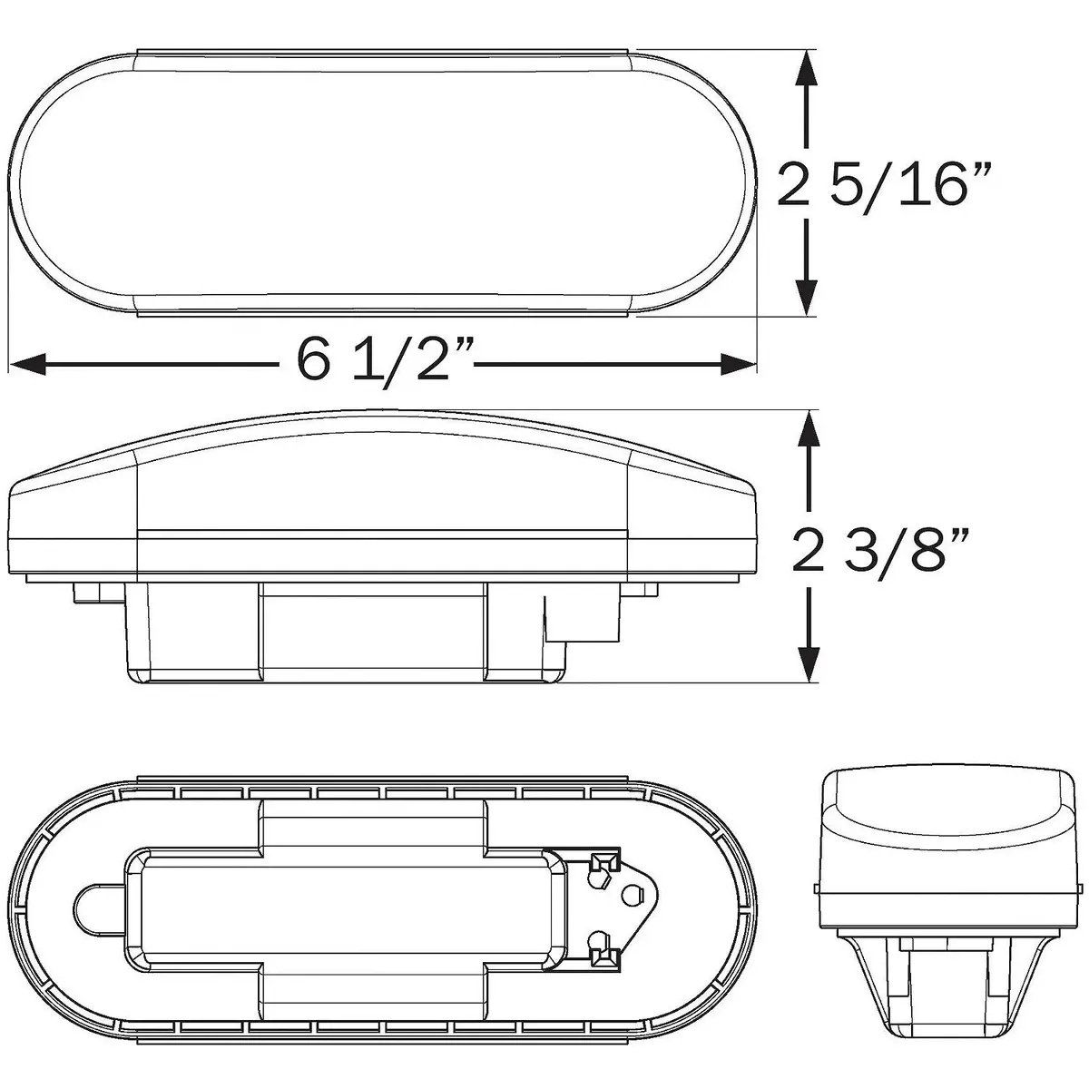 Seachoice St70rksch 52931 3-Function Sealed Oval Flush-Mount Tail Light 1