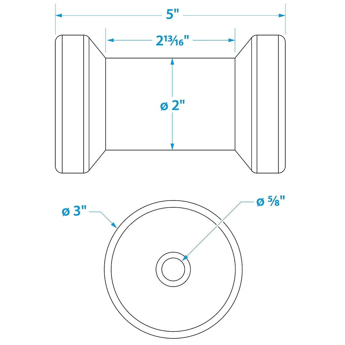 Seachoice 50-56190 Spool Roller-5 -5/8 Id(Bulk) 1