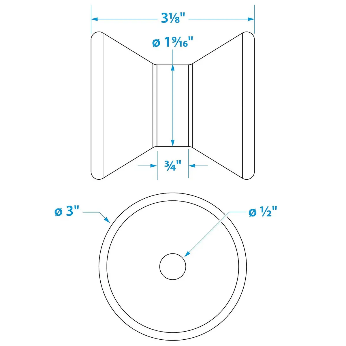 Seachoice 56300 Bow Roller, Bulk 1
