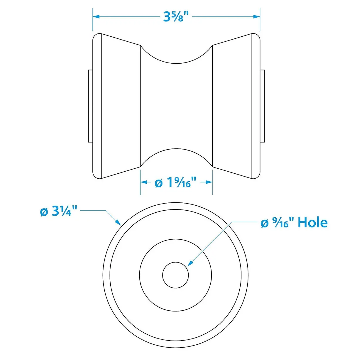 Seachoice 56580 Non-Marking Tp Yellow Rubber V-Bow Stop With 1/2" Id 1