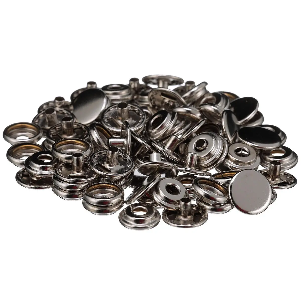 Seachoice Bp7247sc Stainless Steel Button Socket With Barrel, 1/4", 40 Sets 1