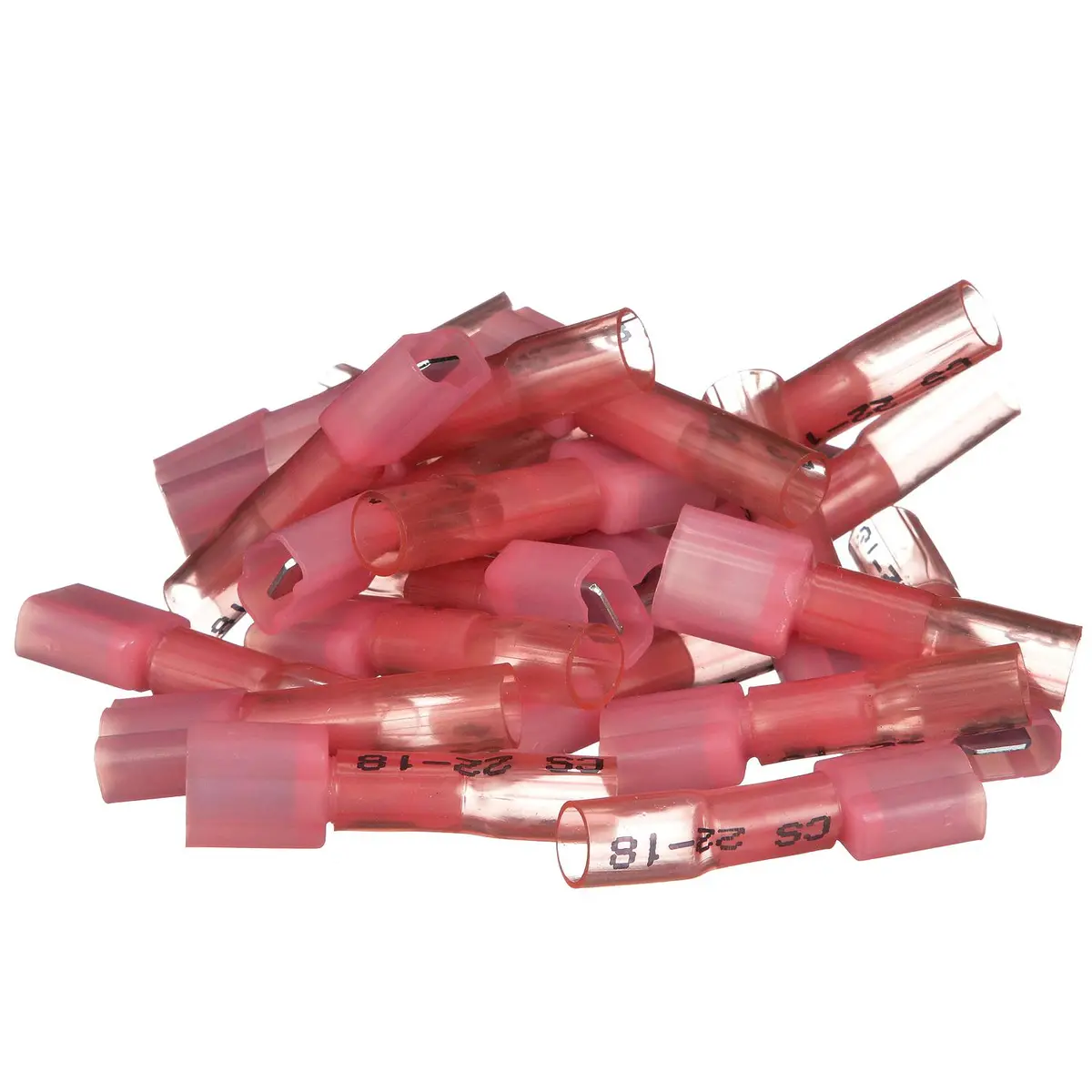 Seachoice 60281 3-To-1 Heat Shrink Insulated Quick Disconnect, 22-18 Ga., 0.250" Male, Red, 25-Pack 1
