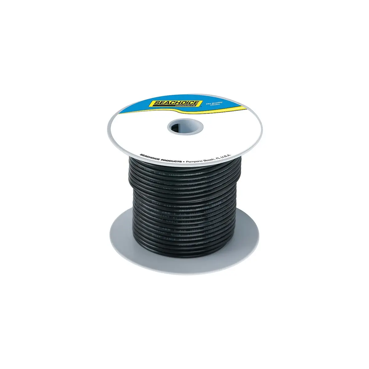Seachoice 50-63063 Tinned Copper Marine Wire, 10 Awg, Black, 250' 1