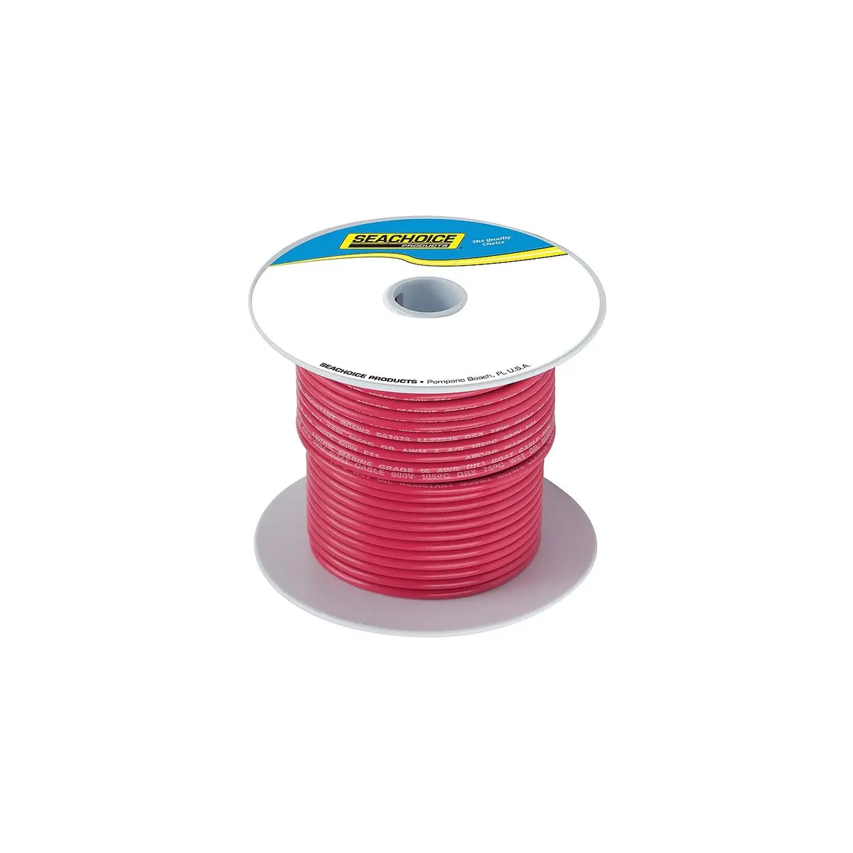 Seachoice 50-63066 Tinned Copper Marine Wire, 10 Awg, Red, 250' 1