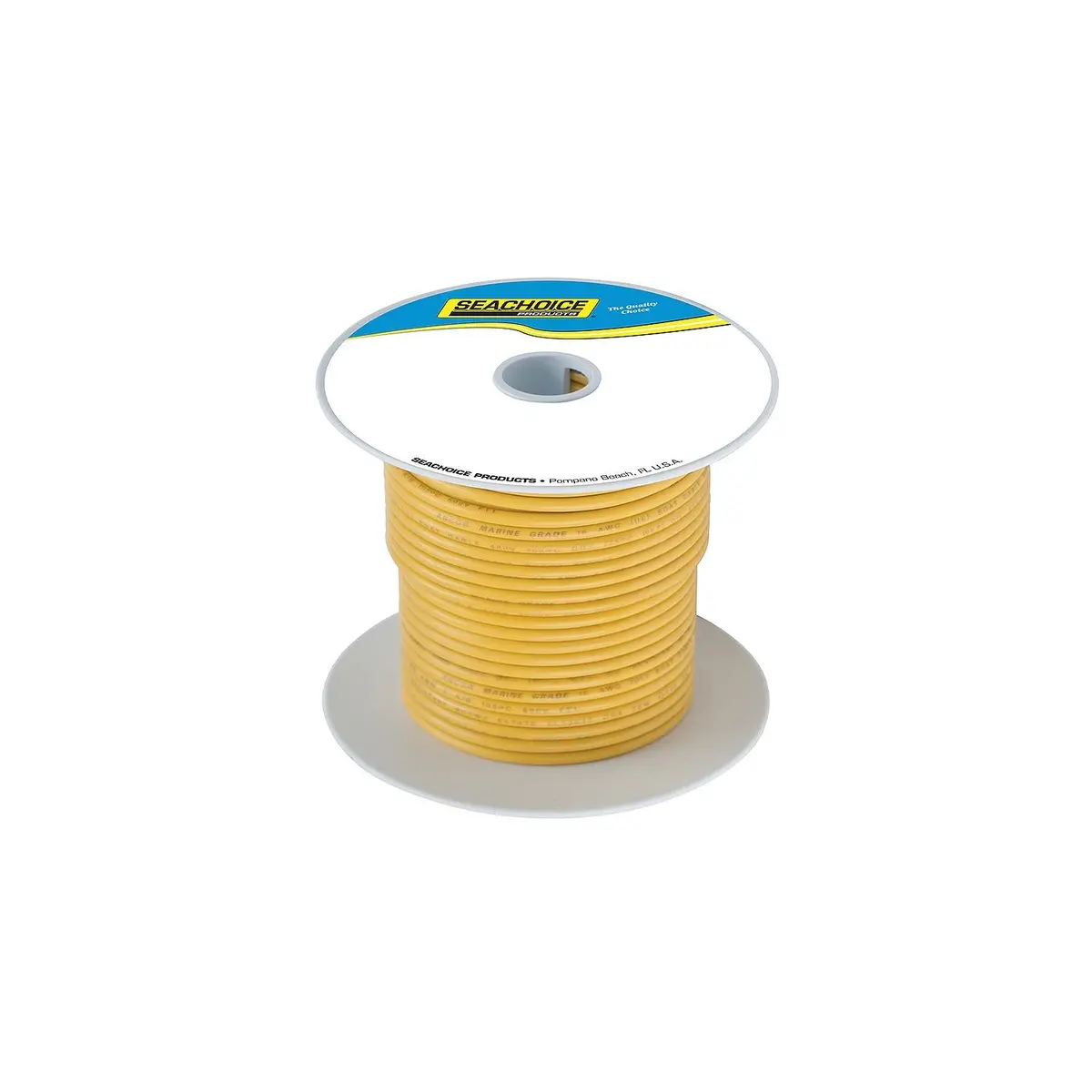 Seachoice 50-63067 Tinned Copper Marine Wire, 10 Awg, Yellow, 100' 1