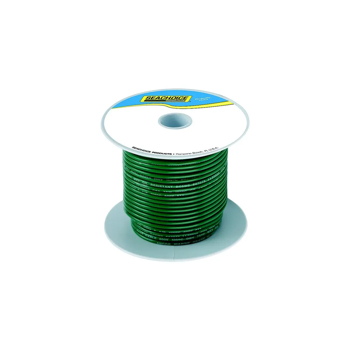 Seachoice 50-63068 Tinned Copper Marine Wire, 10 Awg, Green, 100' 1