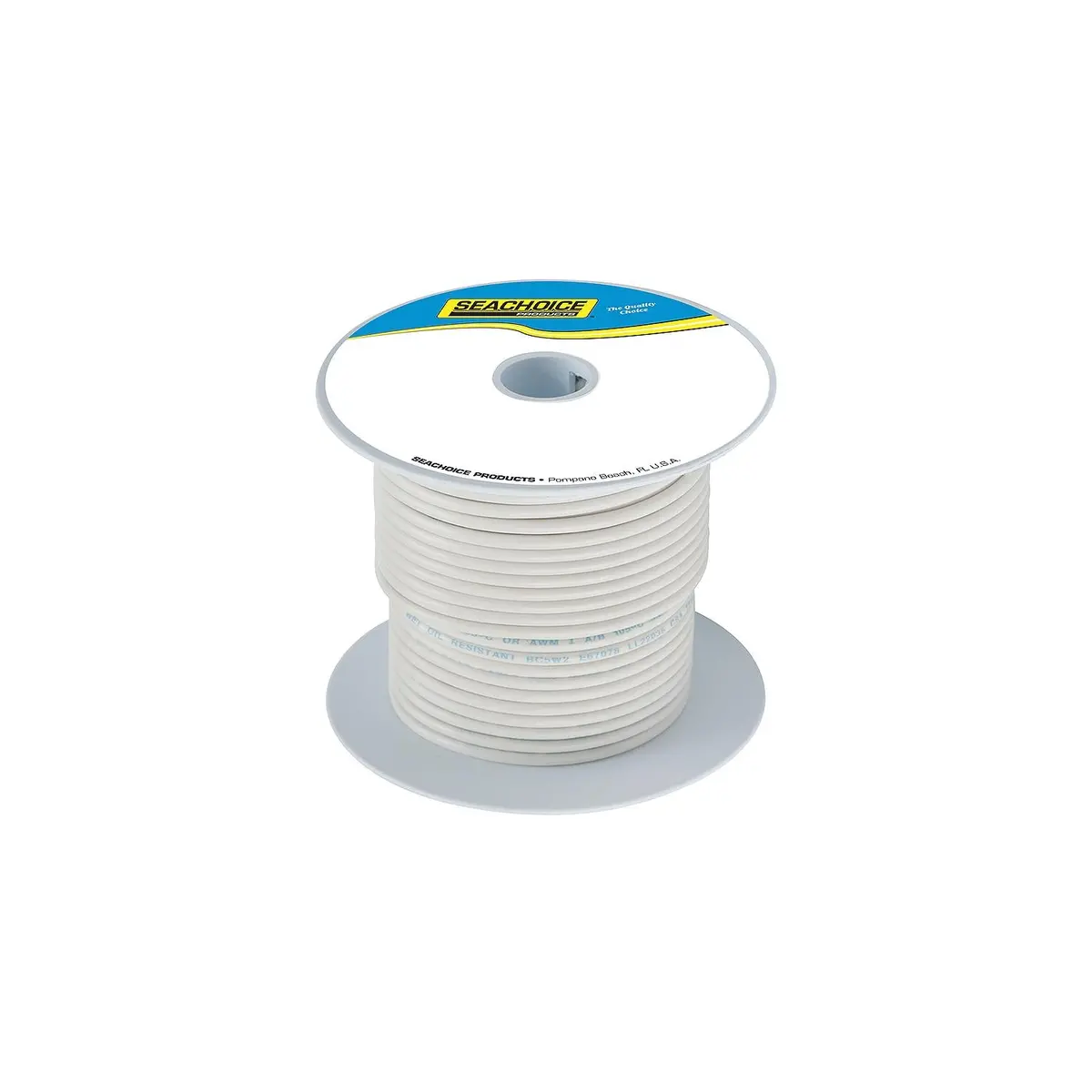 Seachoice 50-63069 Tinned Copper Marine Wire, 10 Awg, White, 100' 1