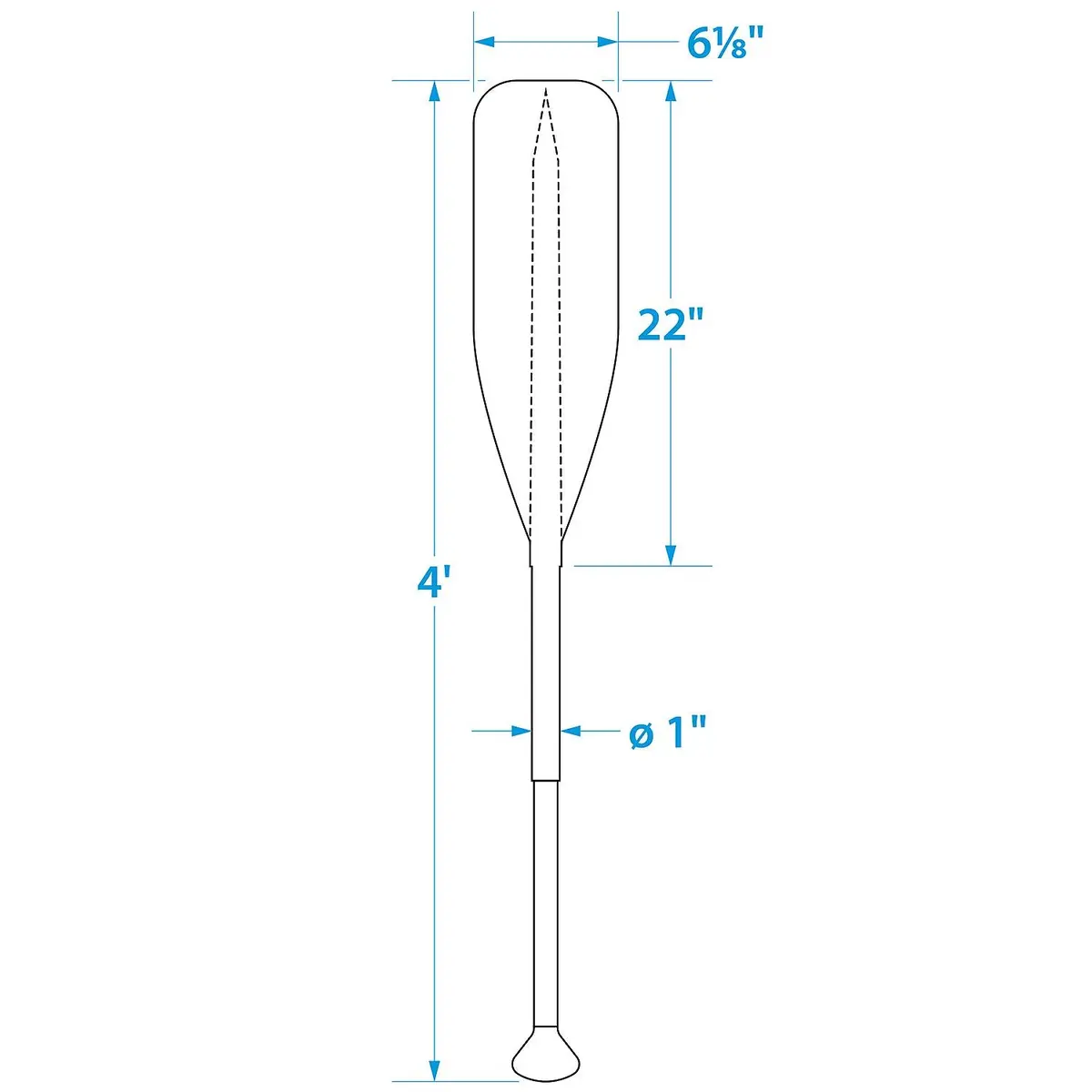 Seachoice 71121 Synthetic Paddle With Aluminum Shaft, 4' 1