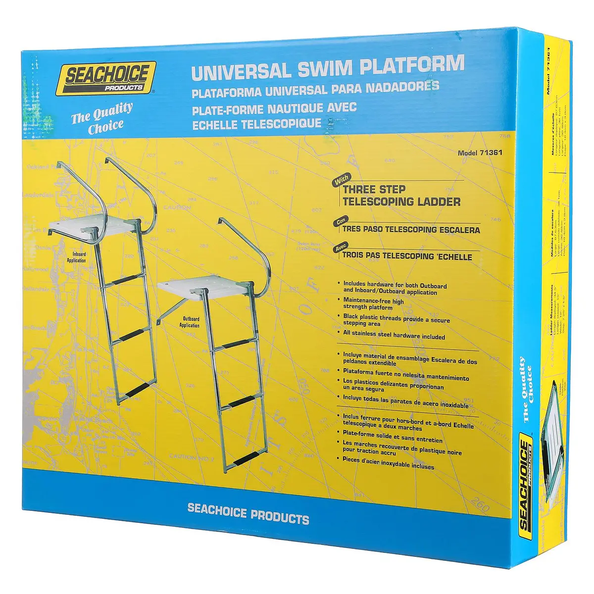 Seachoice 71361 Universal Swim Platform With Top Mount Ladder 1