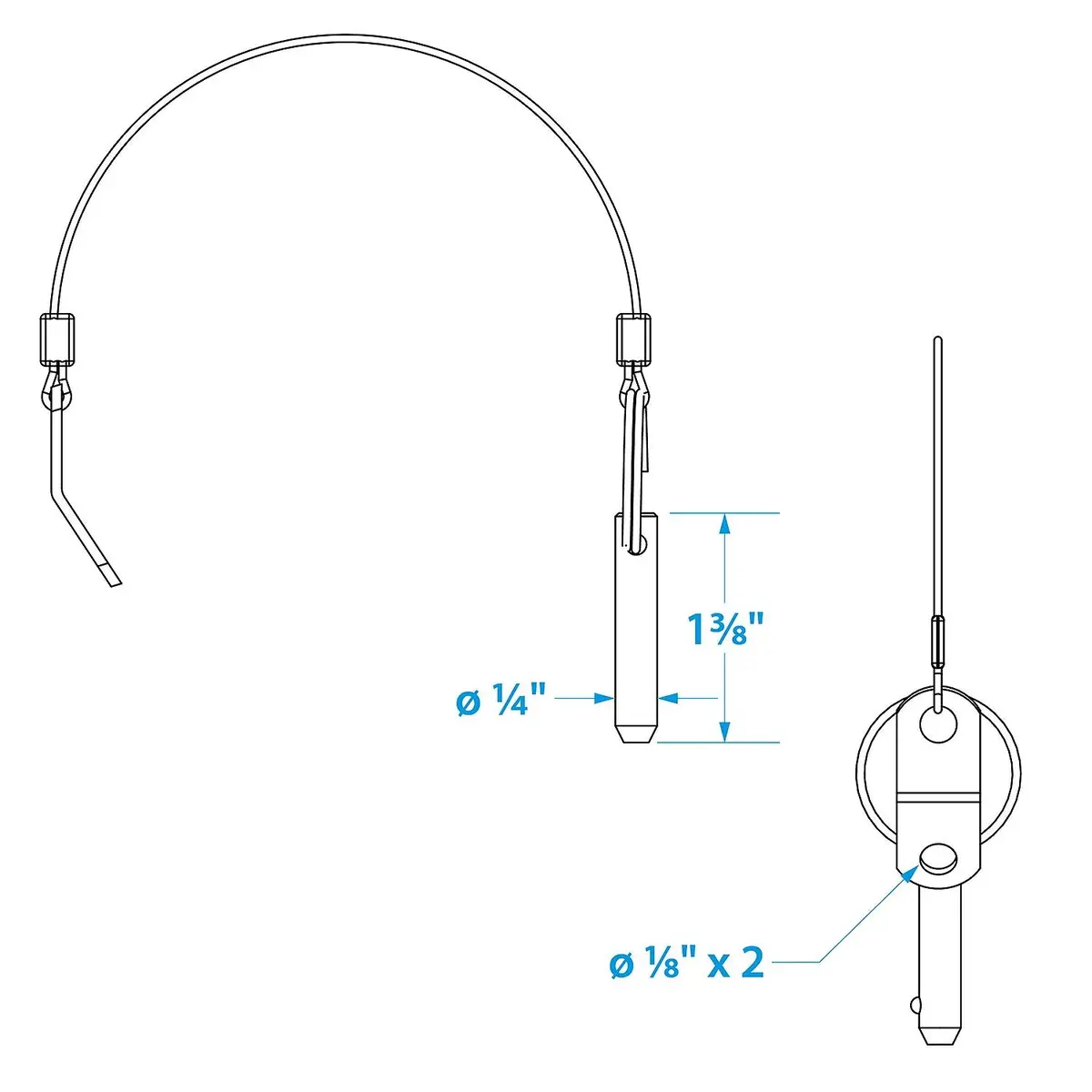 Seachoice 75961 Stainless Steel Quick-Disconnect Release Pins (2 Per Pack) 1