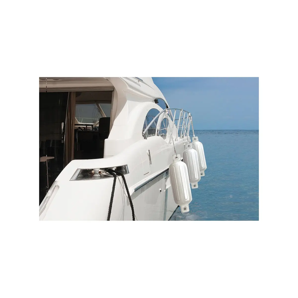 Seachoice De79271s 79031 Twin Eye Ribbed Fender, White, 8.5 X 27" 1